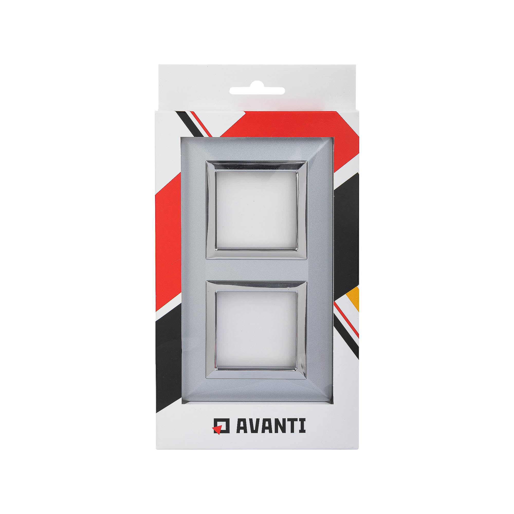 Рамка из металла, "Avanti", светло-серебристая, 2 поста (4 мод.)