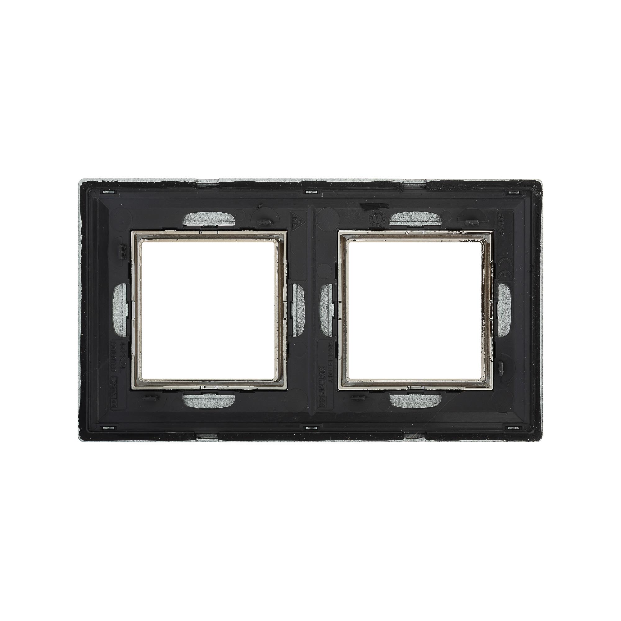 Рамка из металла, "Avanti", светло-серебристая, 2 поста (4 мод.)