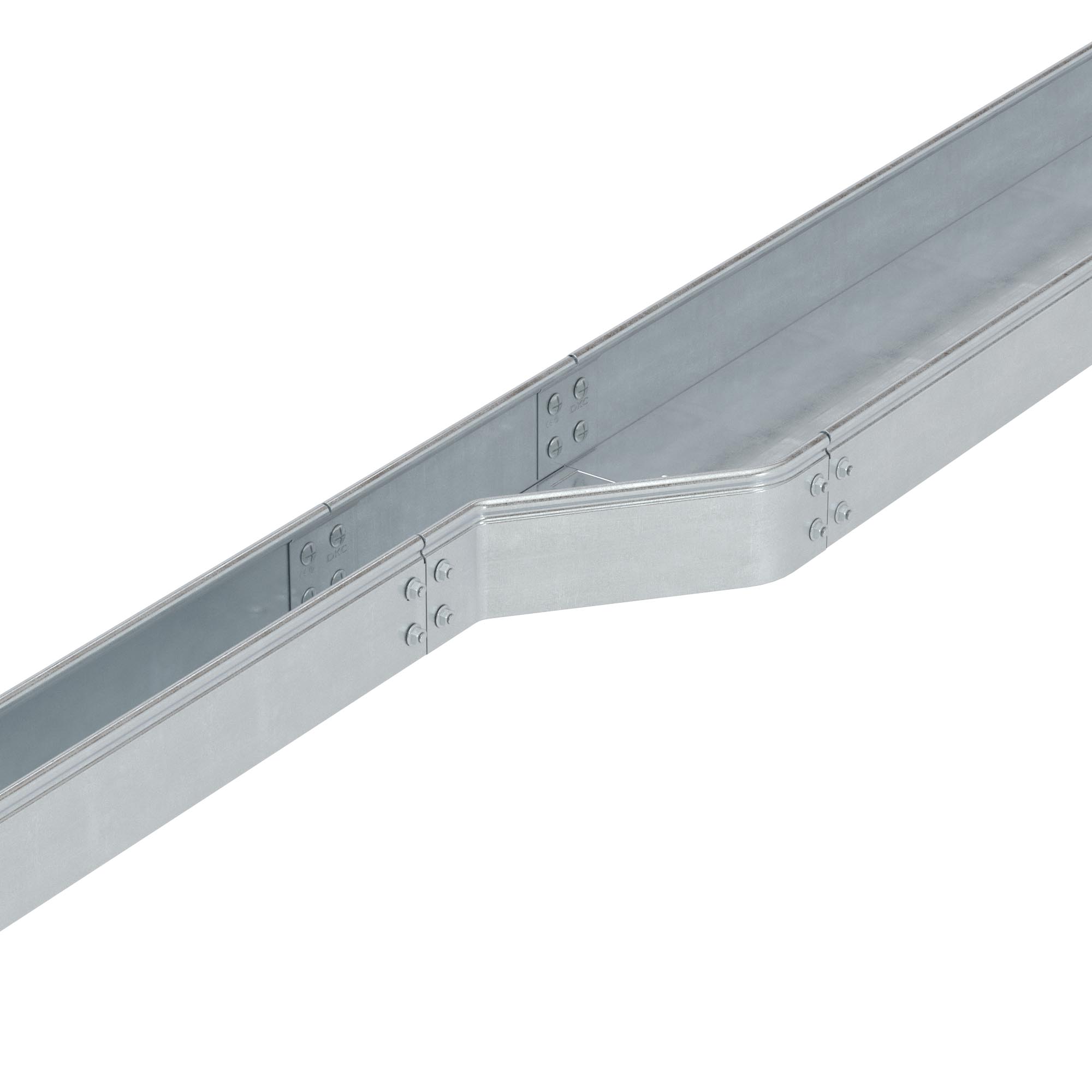 Переходник RRD правосторонний  500/300  H50 в комплекте с крепежными элементами и соединительными пластинами, необходимыми для монтажа, горячеоцинкованный