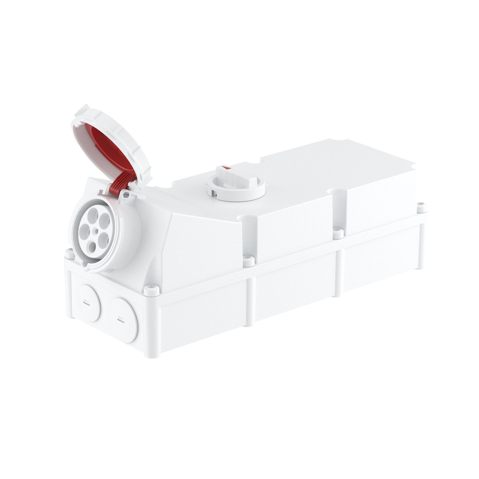 Розетка настенная с механической блокировкой и боковым расположением разъема WIS IP67 125А 3P+E+N 400В