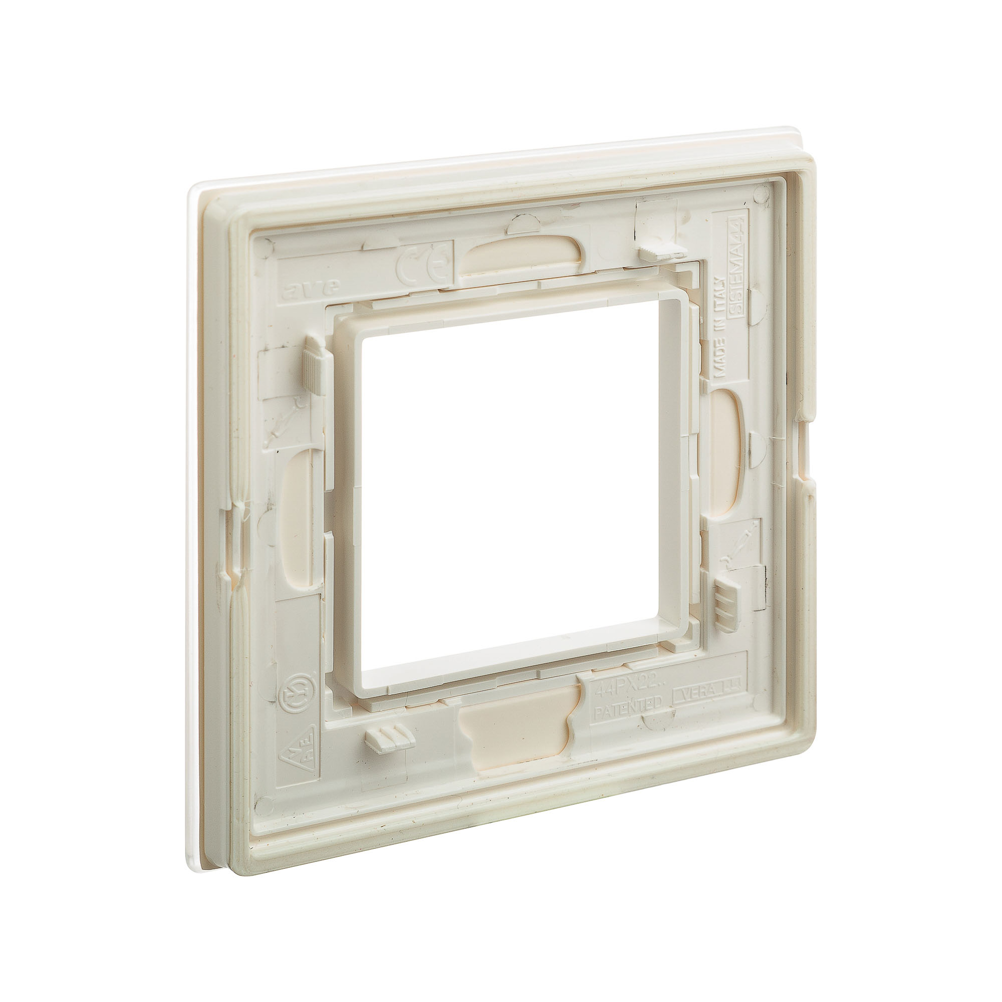 Рамка из натурального стекла,  "Avanti", белая, 1 пост (2 мод.)