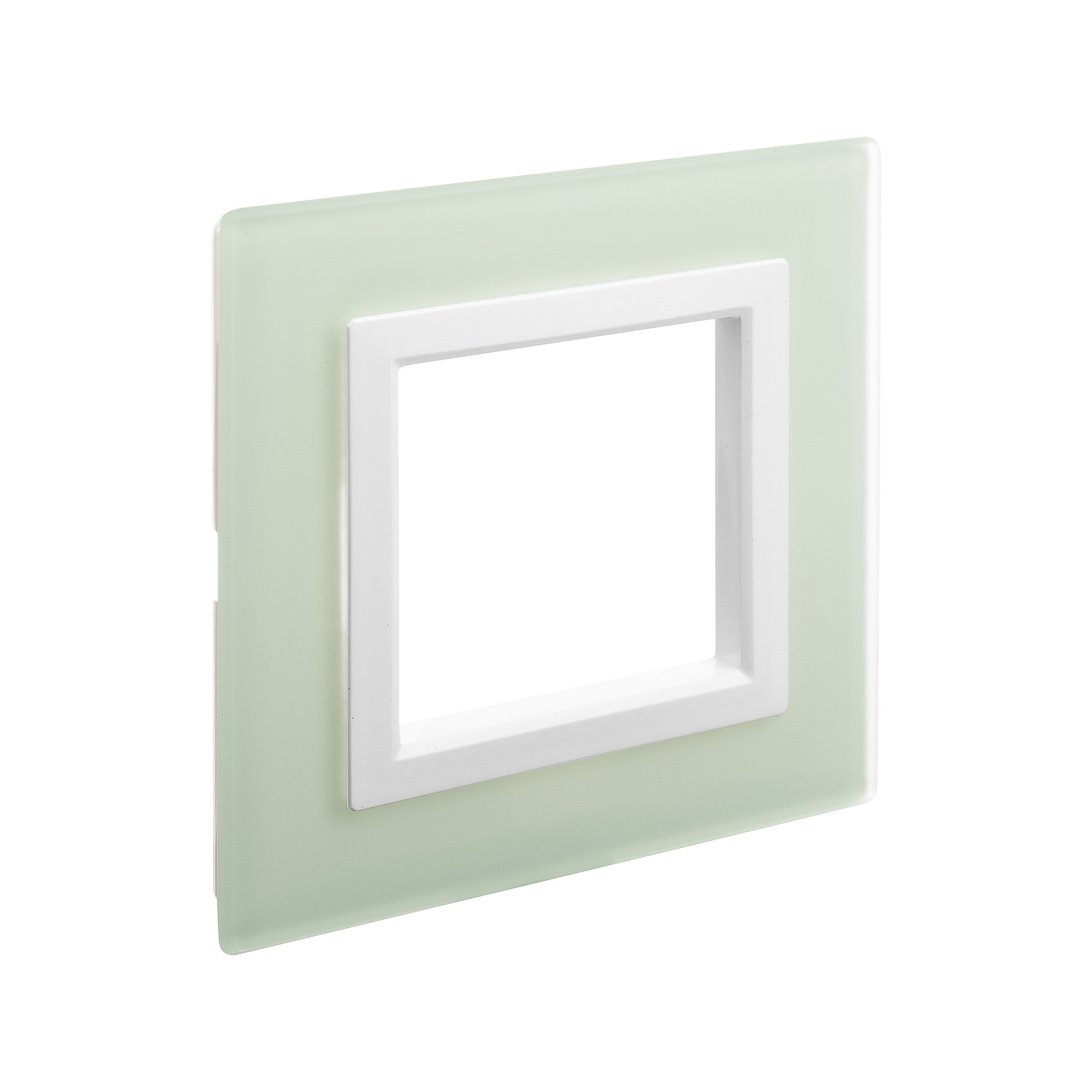 Рамка из натурального стекла, "Avanti", светло-зеленая, 1 пост (2 мод.)