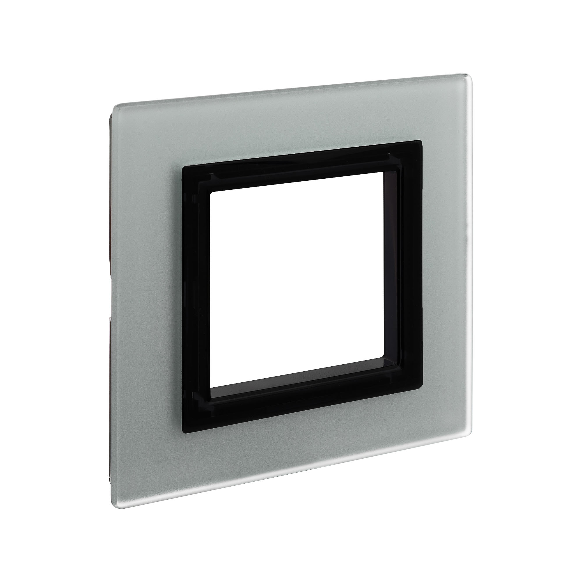 Рамка из натурального стекла, "Avanti", светло-серая, 1 пост (2 мод.)