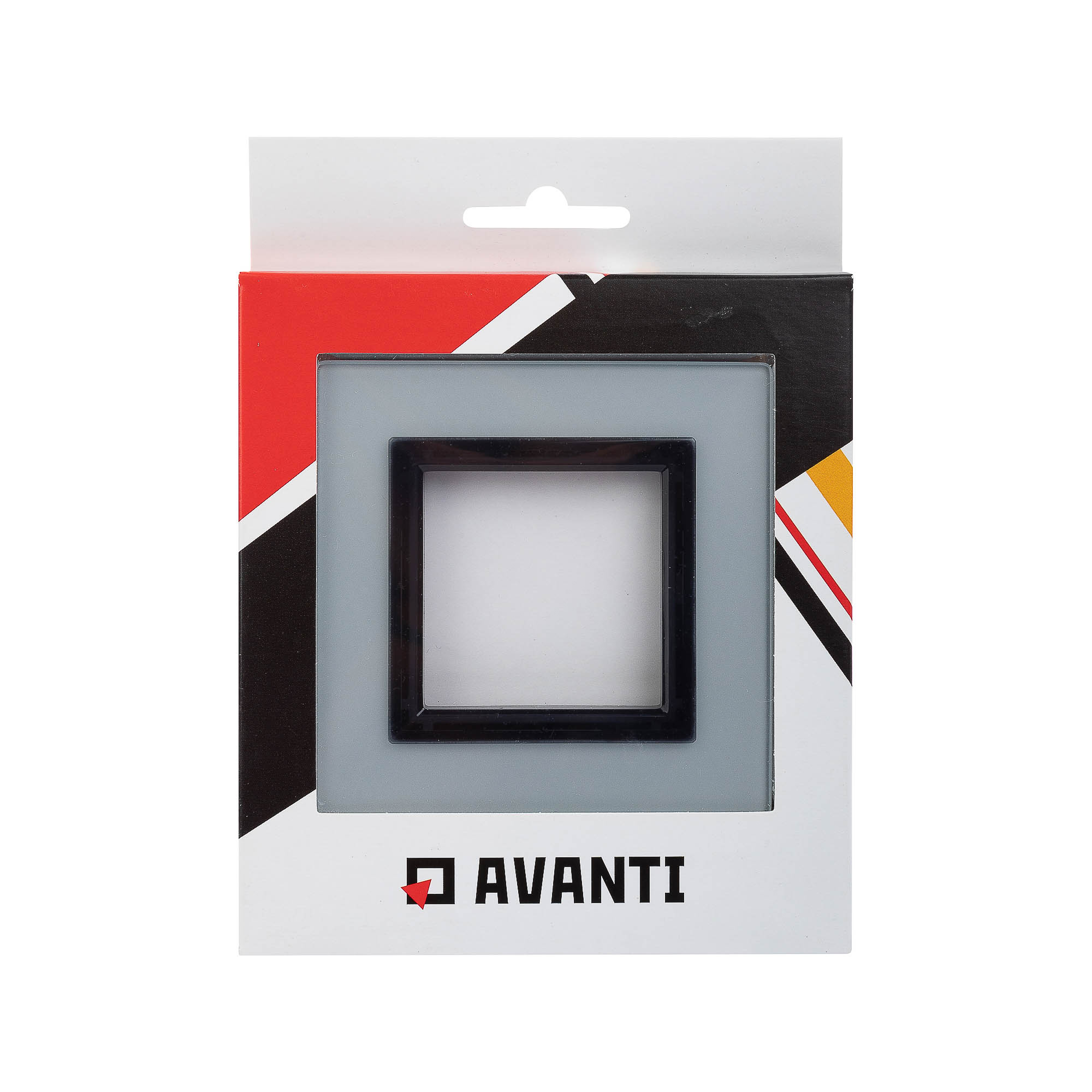 Рамка из натурального стекла, "Avanti", светло-серая, 1 пост (2 мод.)