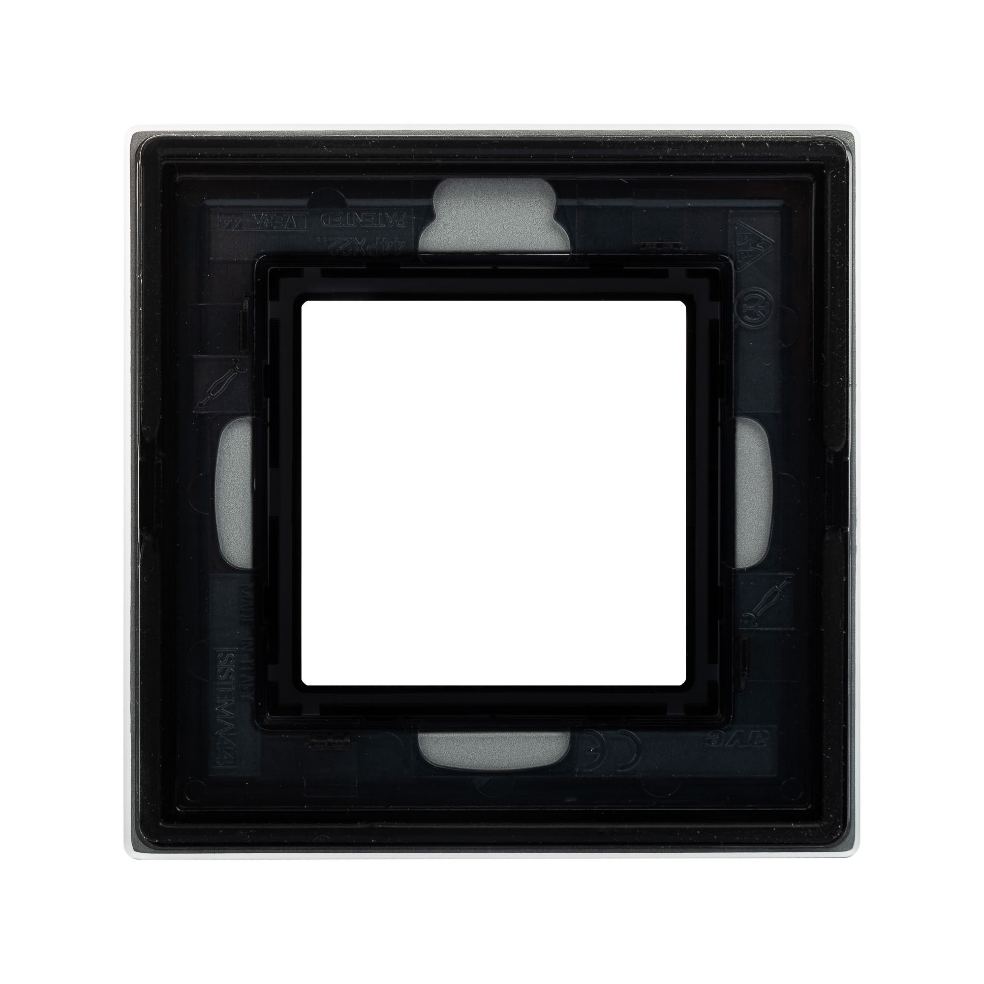 Рамка из натурального стекла, "Avanti", светло-серая, 1 пост (2 мод.)