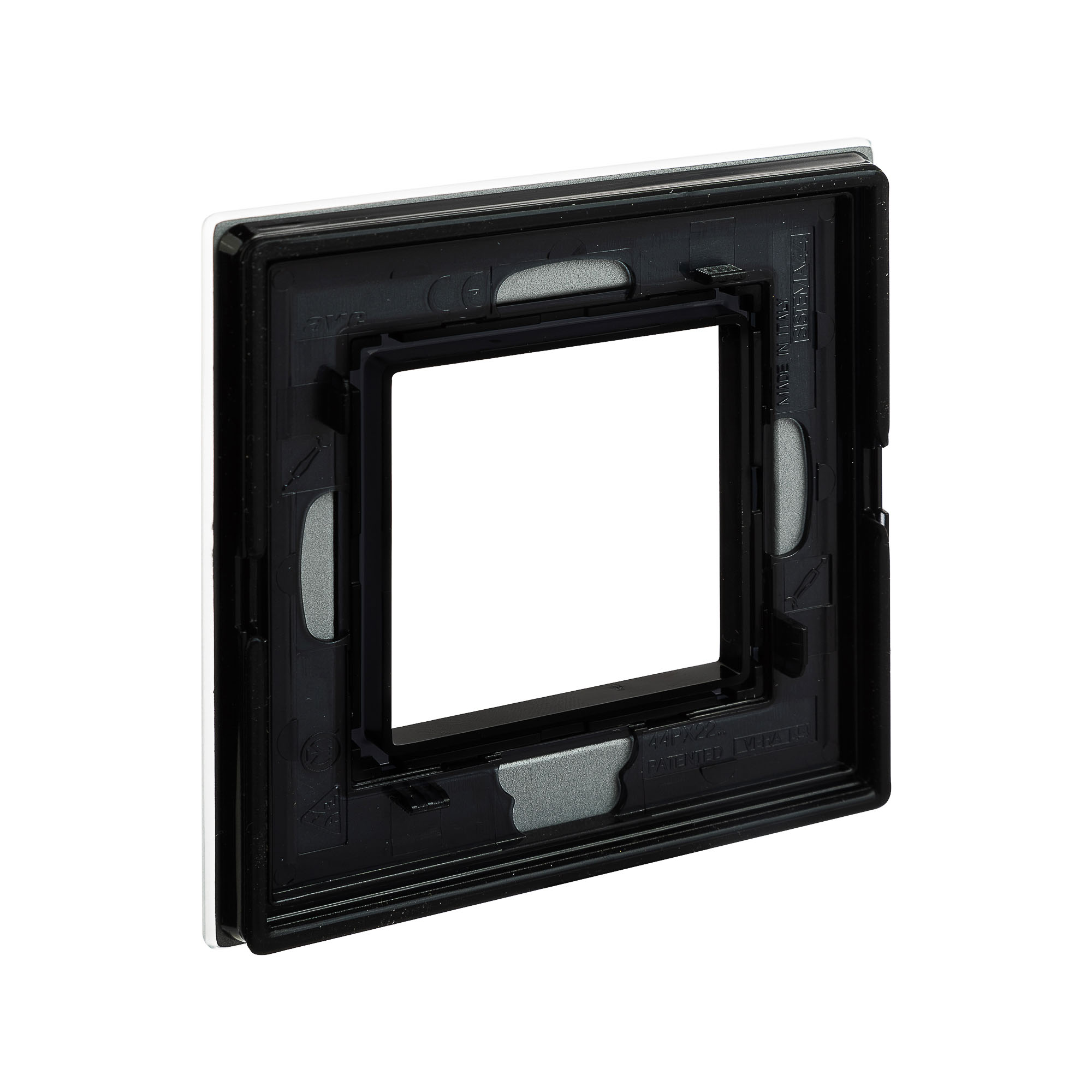 Рамка из натурального стекла, "Avanti", светло-серая, 1 пост (2 мод.)