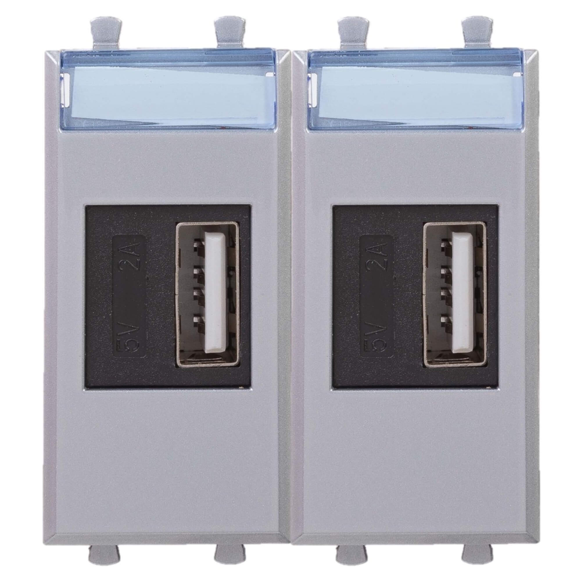 USB зарядное устройство модульное,  "Avanti", "Закаленная сталь", 2модуля, 2.1 А