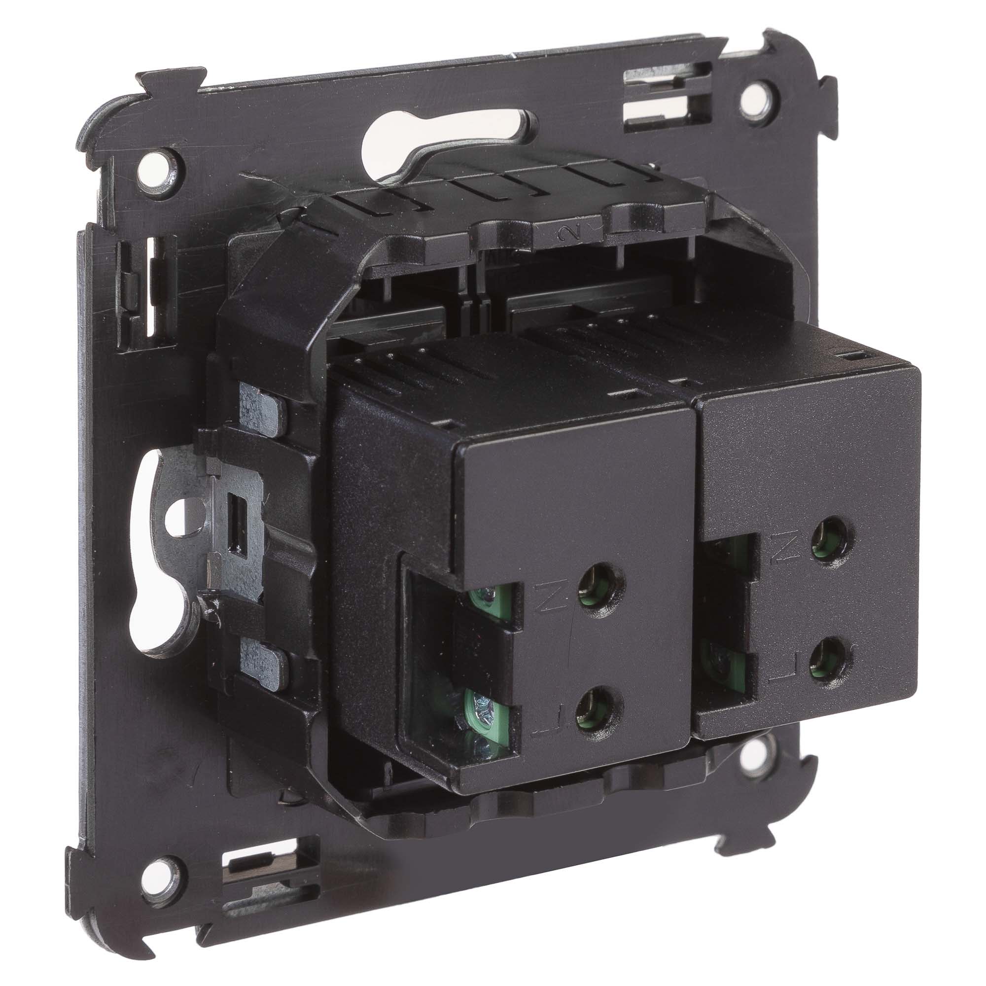 USB зарядное устройство в стену, "Avanti", "Черный матовый", 2.1 А