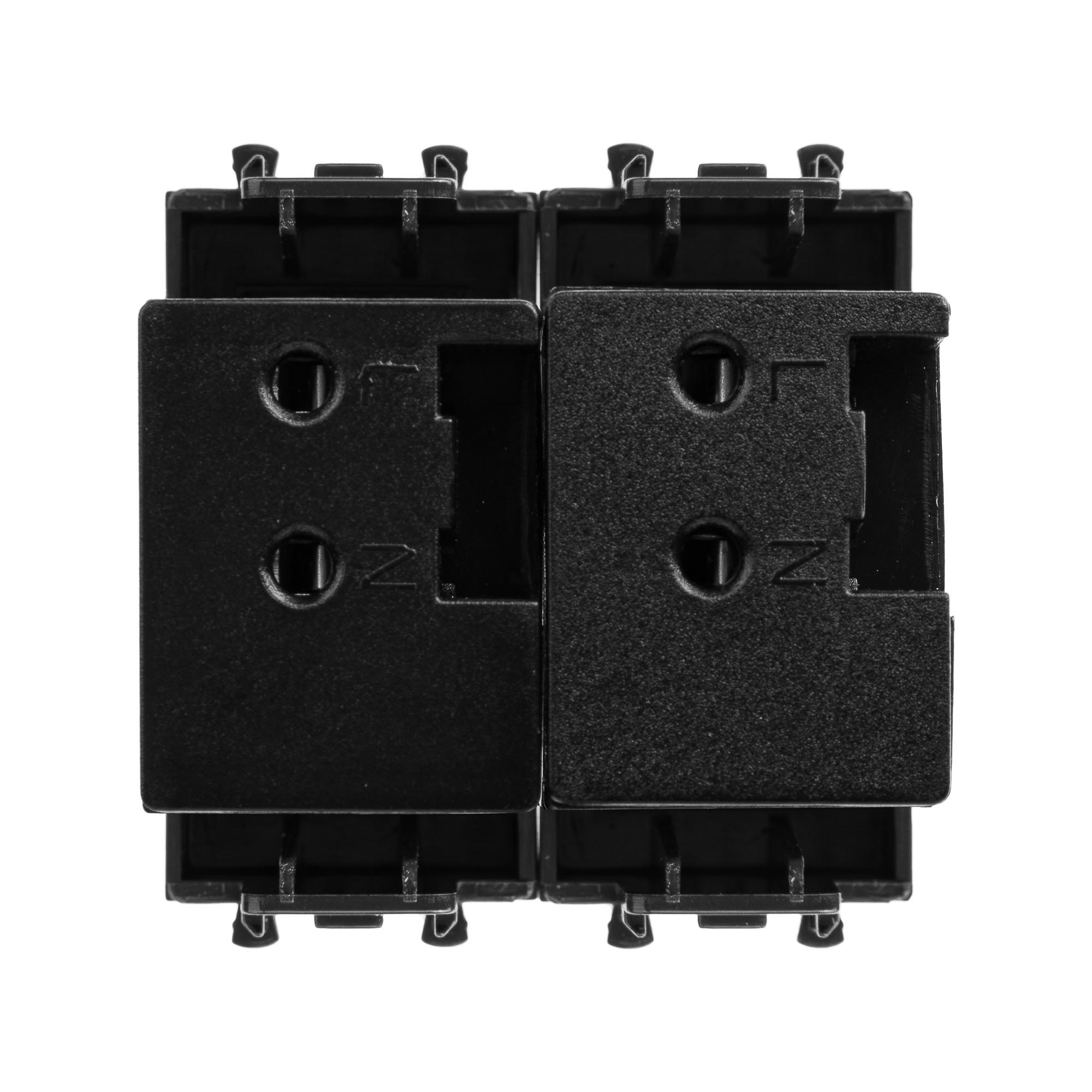 USB зарядное устройство модульное, "Avanti", "Черный матовый", 2 модуля, 2.1 А