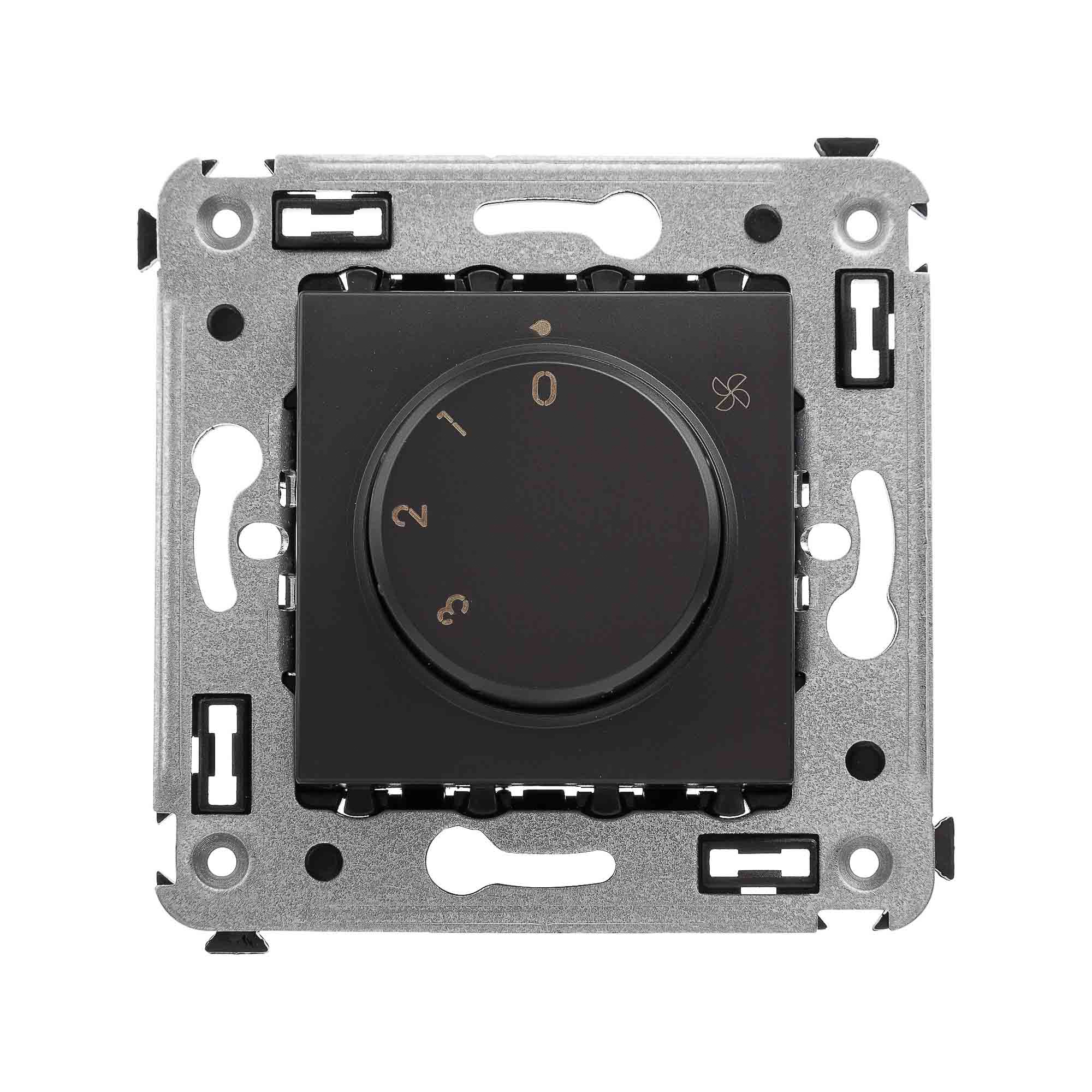 Механизм управления вентиляторами в стену, "Avanti", "Черный матовый"