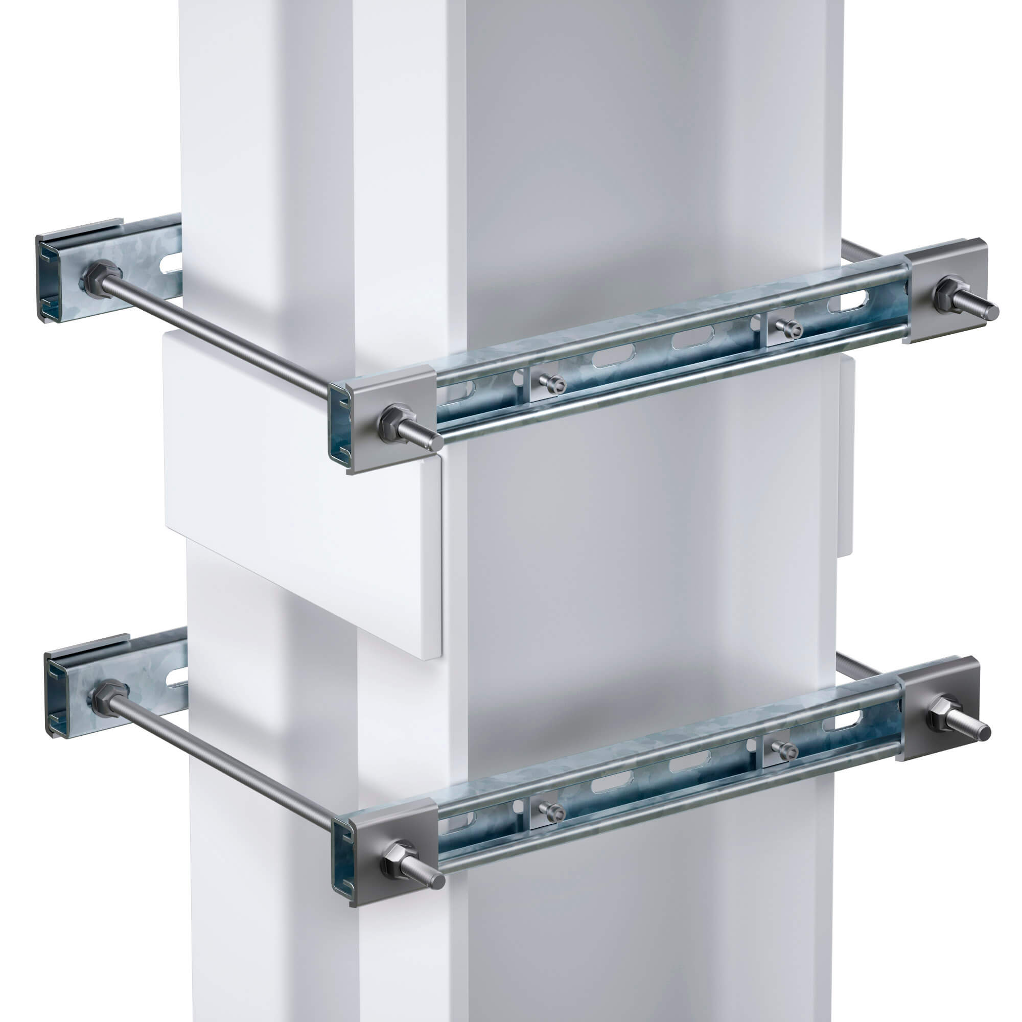 Обжимной комплект монтажных профилей тип 1, обхват конструкции габаритами 250 на 440 мм, для крепления 1 оболочки одного типоразмера винтами din 84 M6X40 4 шт. , горячеоцинкованный