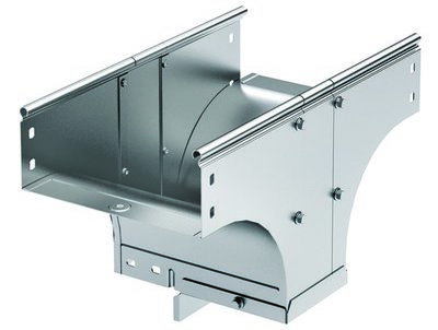 Ответвитель-переходник TDSR T-образный вертикальный 200/100 в комплекте с крепежными элементами и соединительными пластинами, необходимыми для монтажа