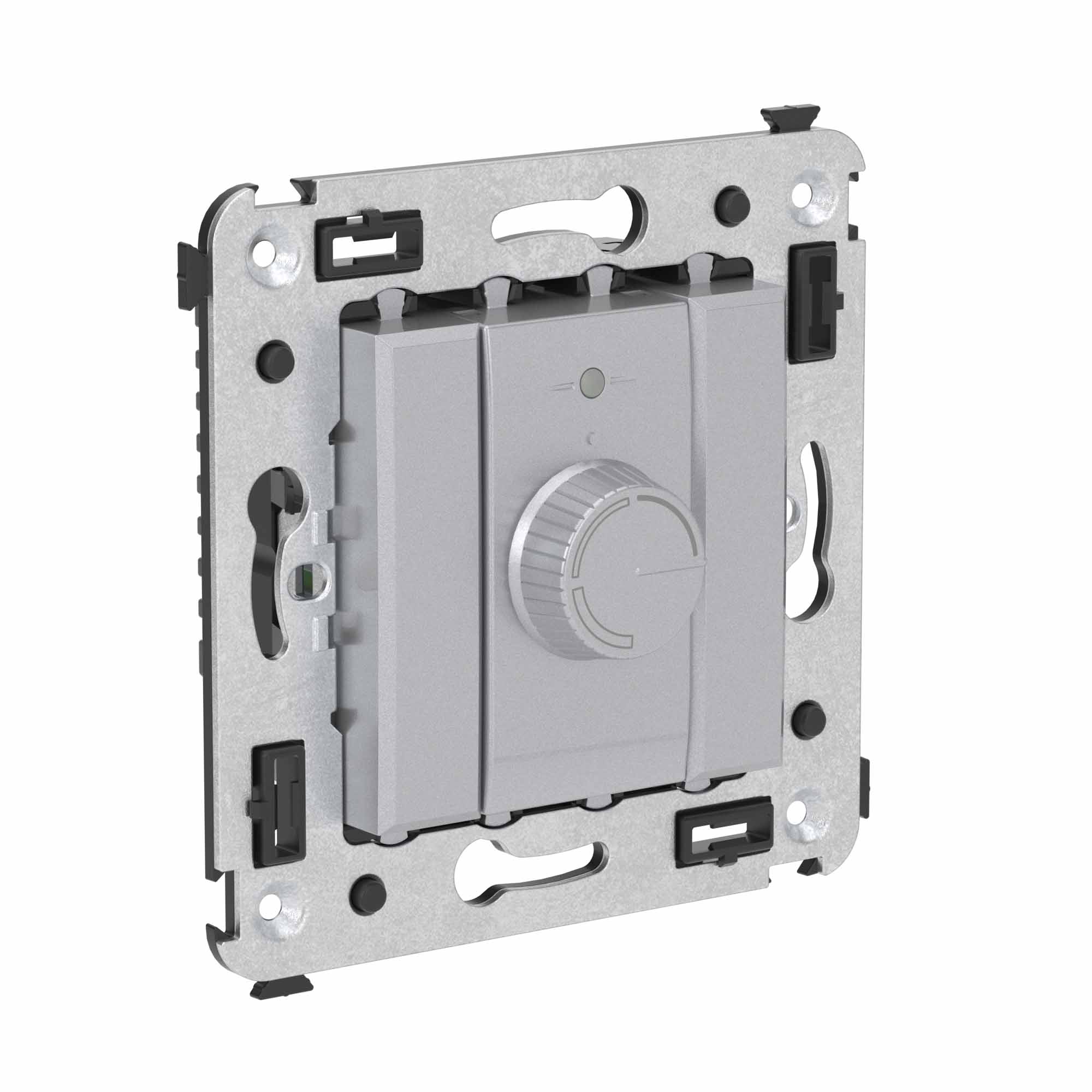 Диммер поворотный в стену, "Avanti", "Закаленная сталь"