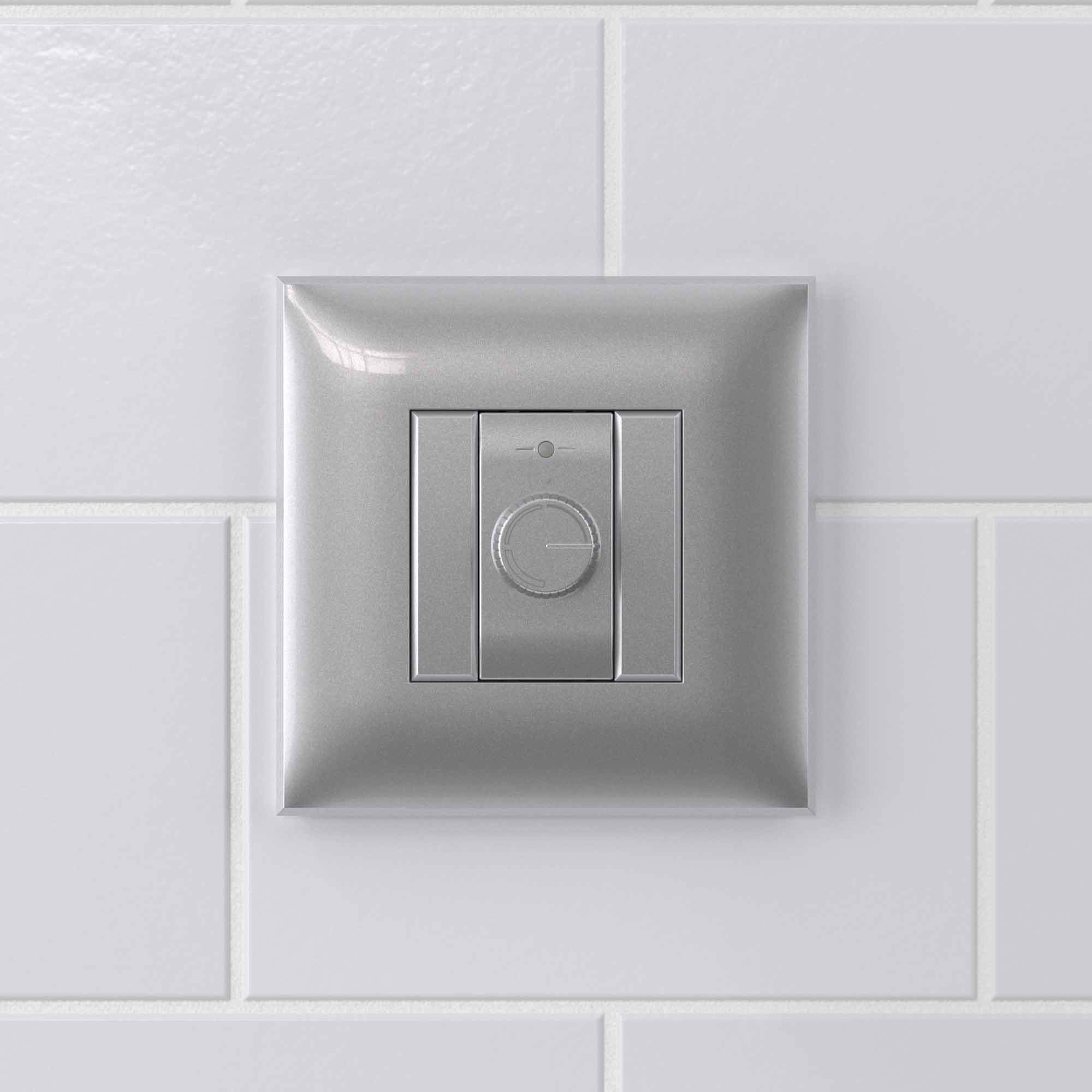 Диммер поворотный в стену, "Avanti", "Закаленная сталь"