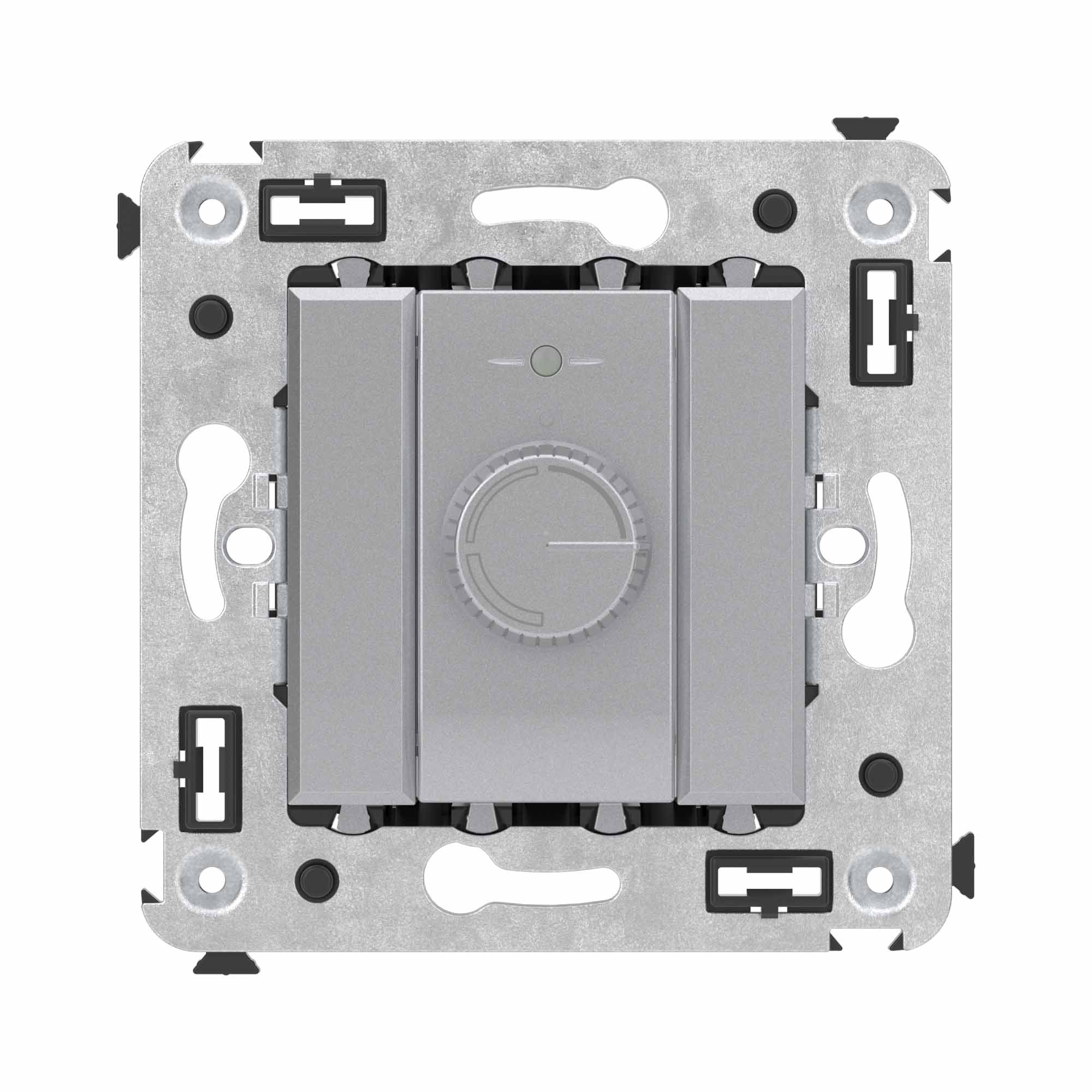 Диммер поворотный в стену, "Avanti", "Закаленная сталь"