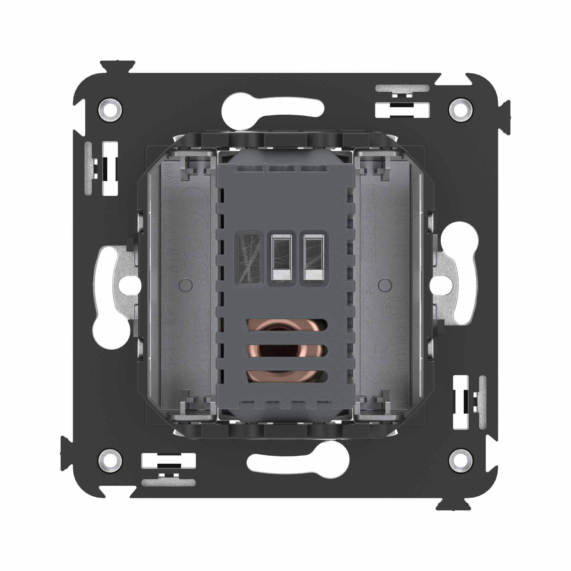 Диммер поворотный в стену, "Avanti", "Закаленная сталь"