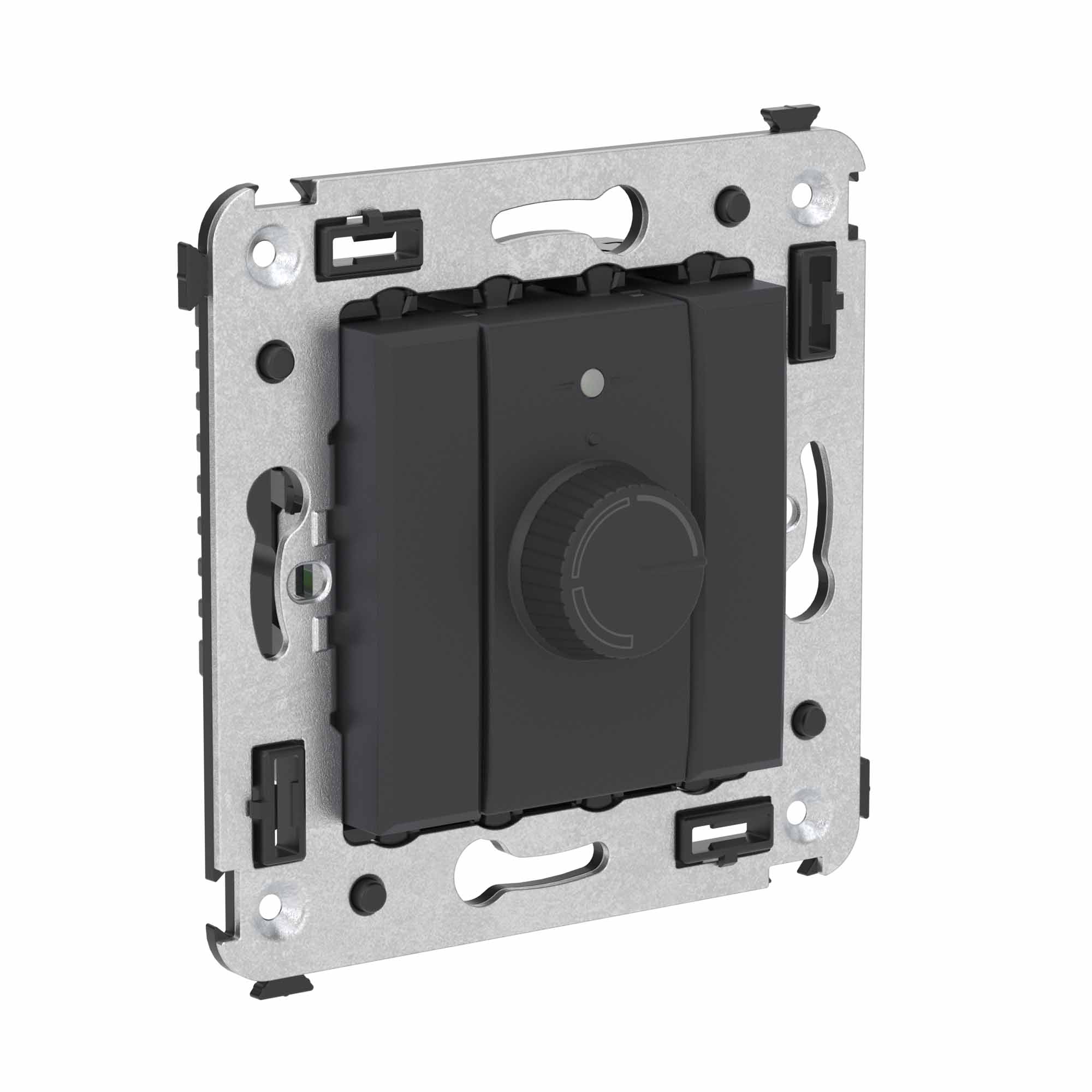 Диммер поворотный в стену, "Avanti", "Черный матовый"