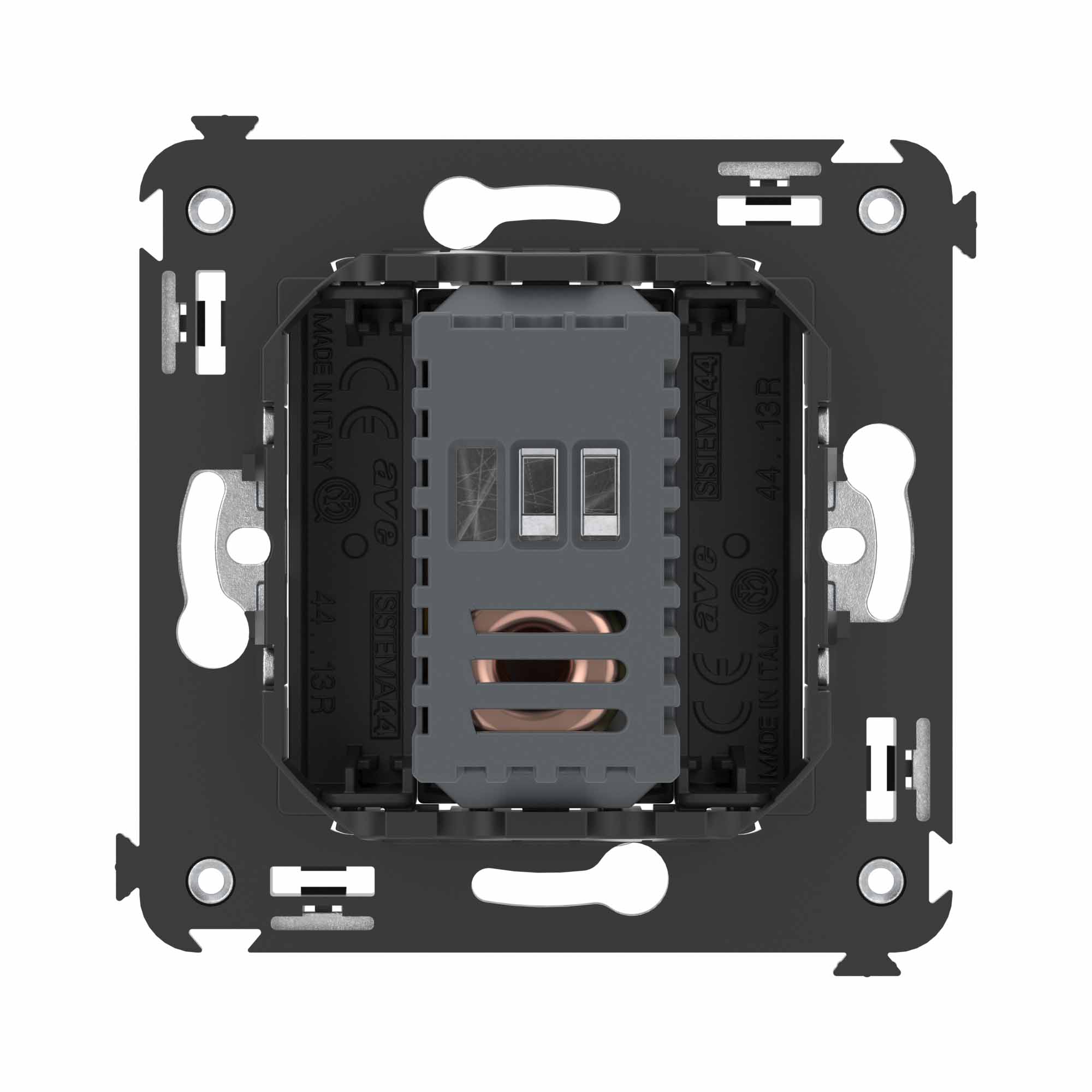 Диммер поворотный в стену, "Avanti", "Черный матовый"
