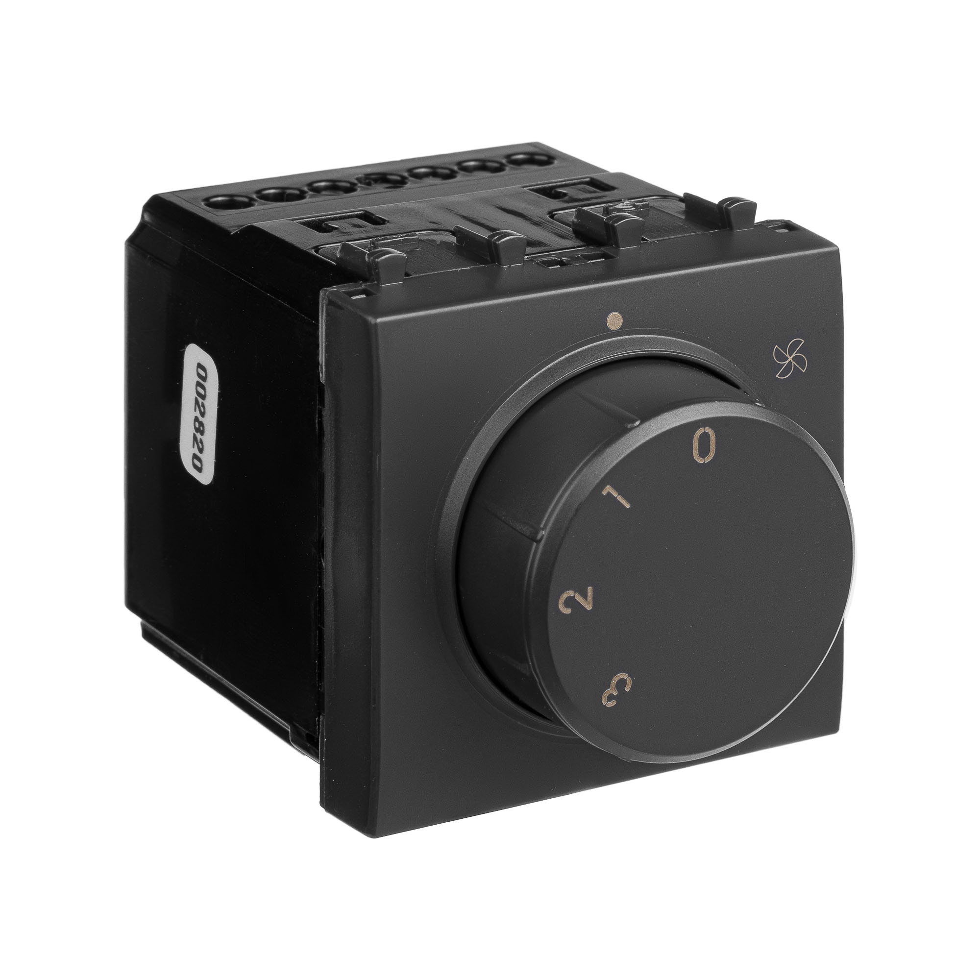 Механизм управления вентиляторами модульный, "Avanti", "Черный матовый", 2 модуля