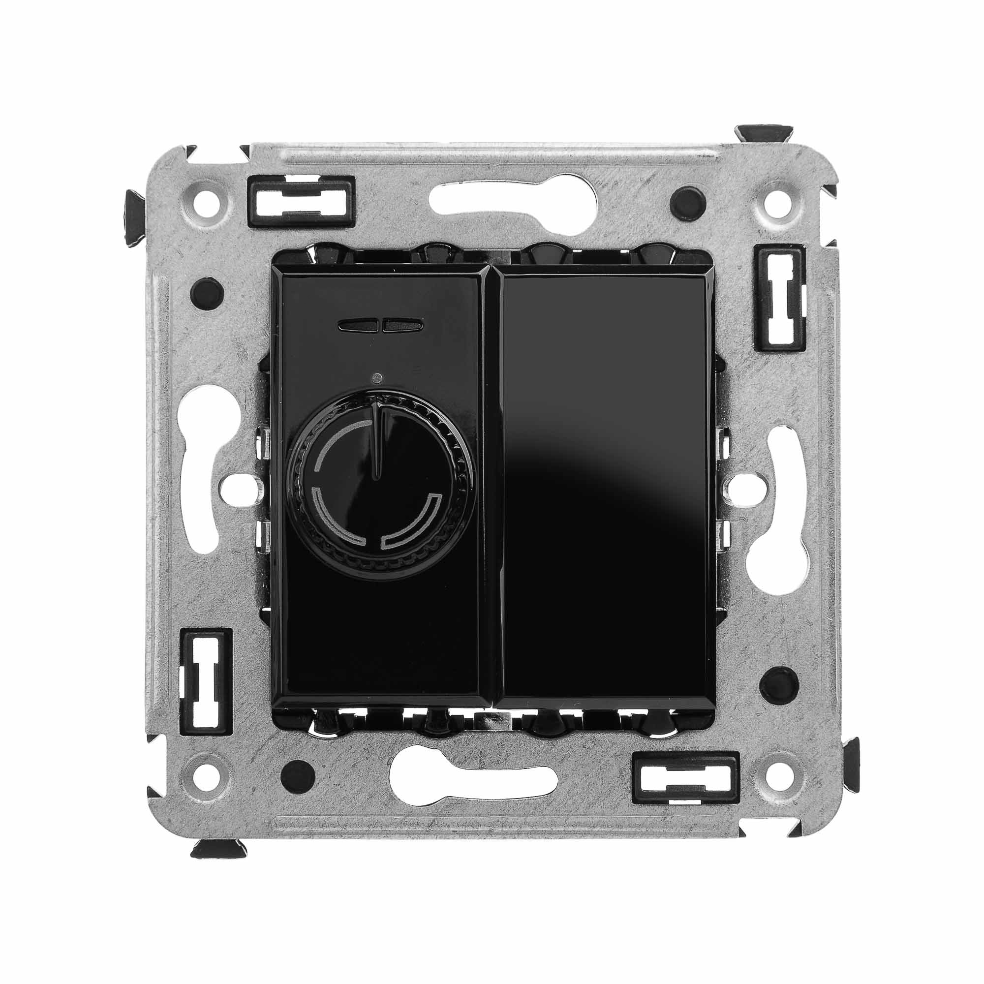 Диммер поворотный в стену, "Avanti", "Черный квадрат"