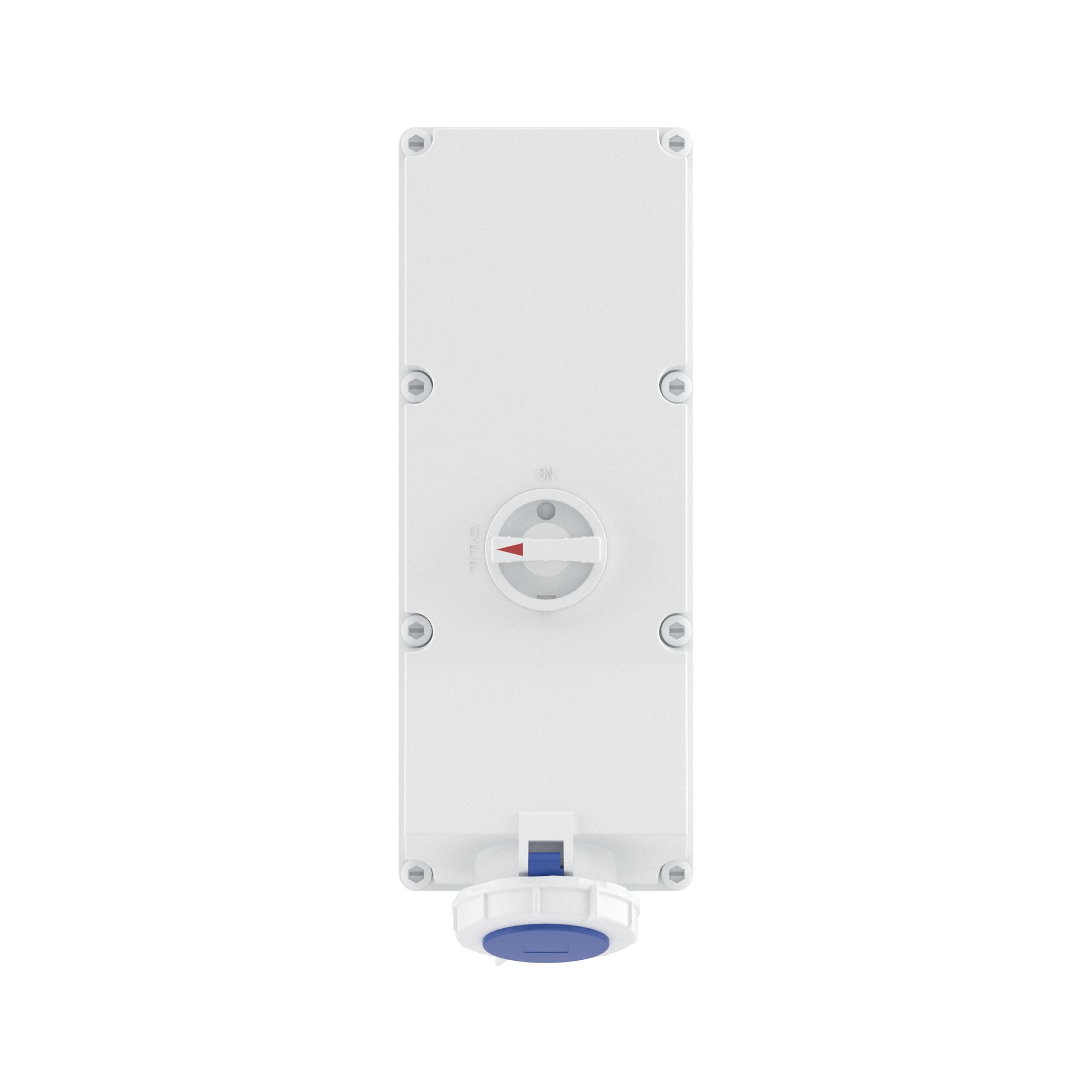 Розетка настенная с механической блокировкой и боковым расположением разъема WIS IP67 125А 2P+E 230В