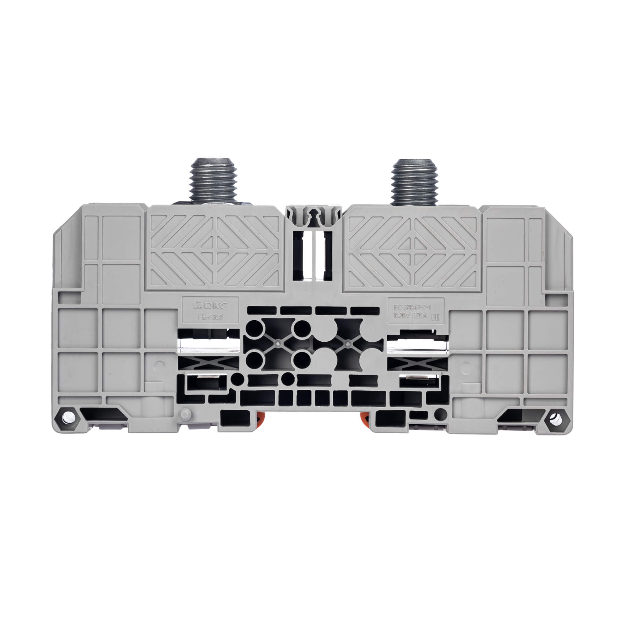 Клемма проходная, болтовой зажим, 2 точки подключения,  300 кв.мм, серая