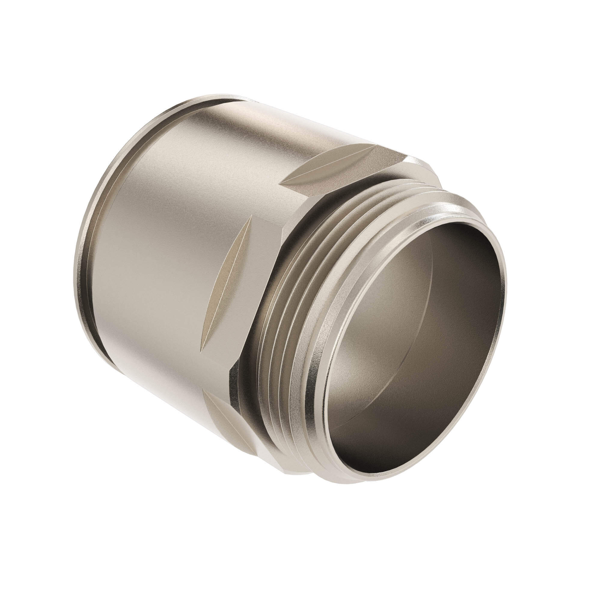 Муфта труба-коробка д.50мм, IP66/IP67, М50х1,5, никелированная латунь