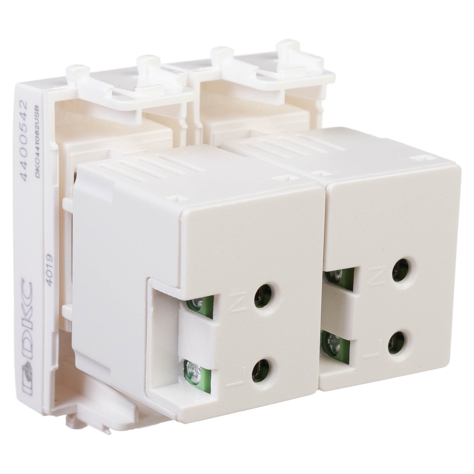 USB зарядное устройство модульное, "Avanti", "Белое облако", 2 модуля, 2.1 А