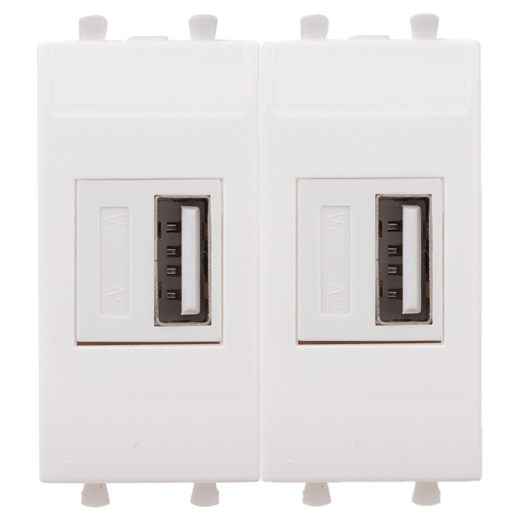 USB зарядное устройство модульное, "Avanti", "Белое облако", 2 модуля, 2.1 А