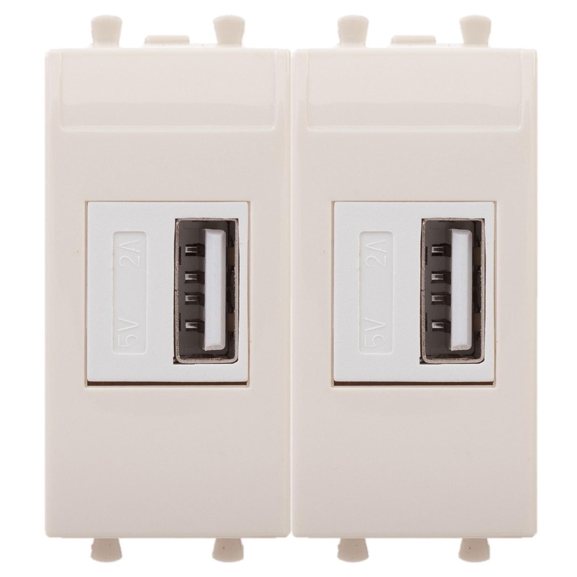 USB зарядное устройство модульное, "Avanti", "Ванильная дымка", 2 модуля, 2.1 А