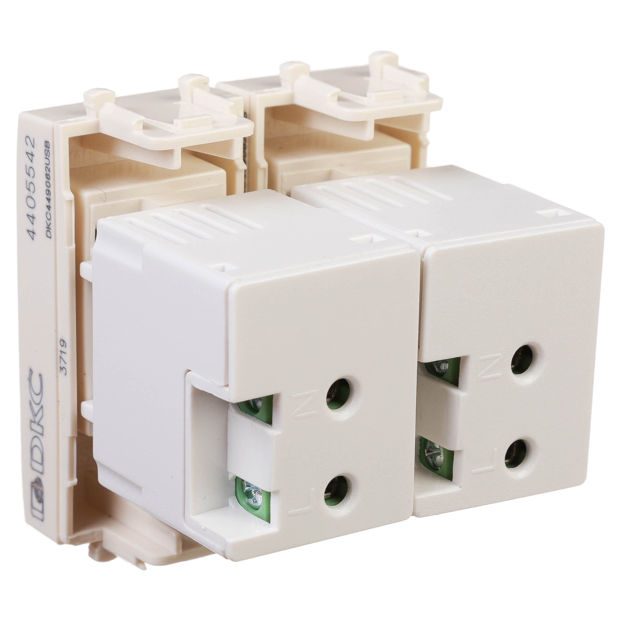 USB зарядное устройство модульное, "Avanti", "Ванильная дымка", 2 модуля, 2.1 А