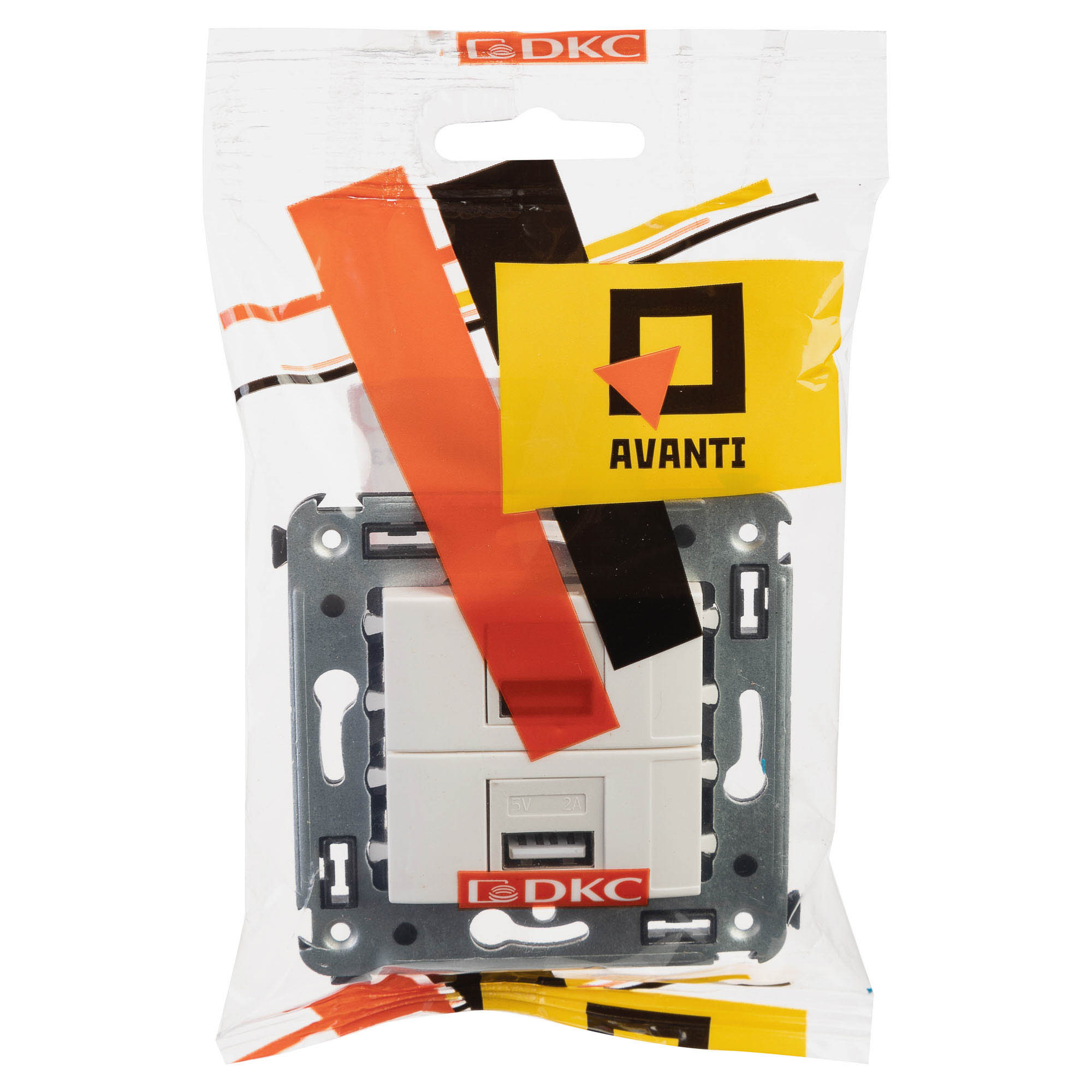 USB зарядное устройство в стену, "Avanti", "Белое облако", 2.1А