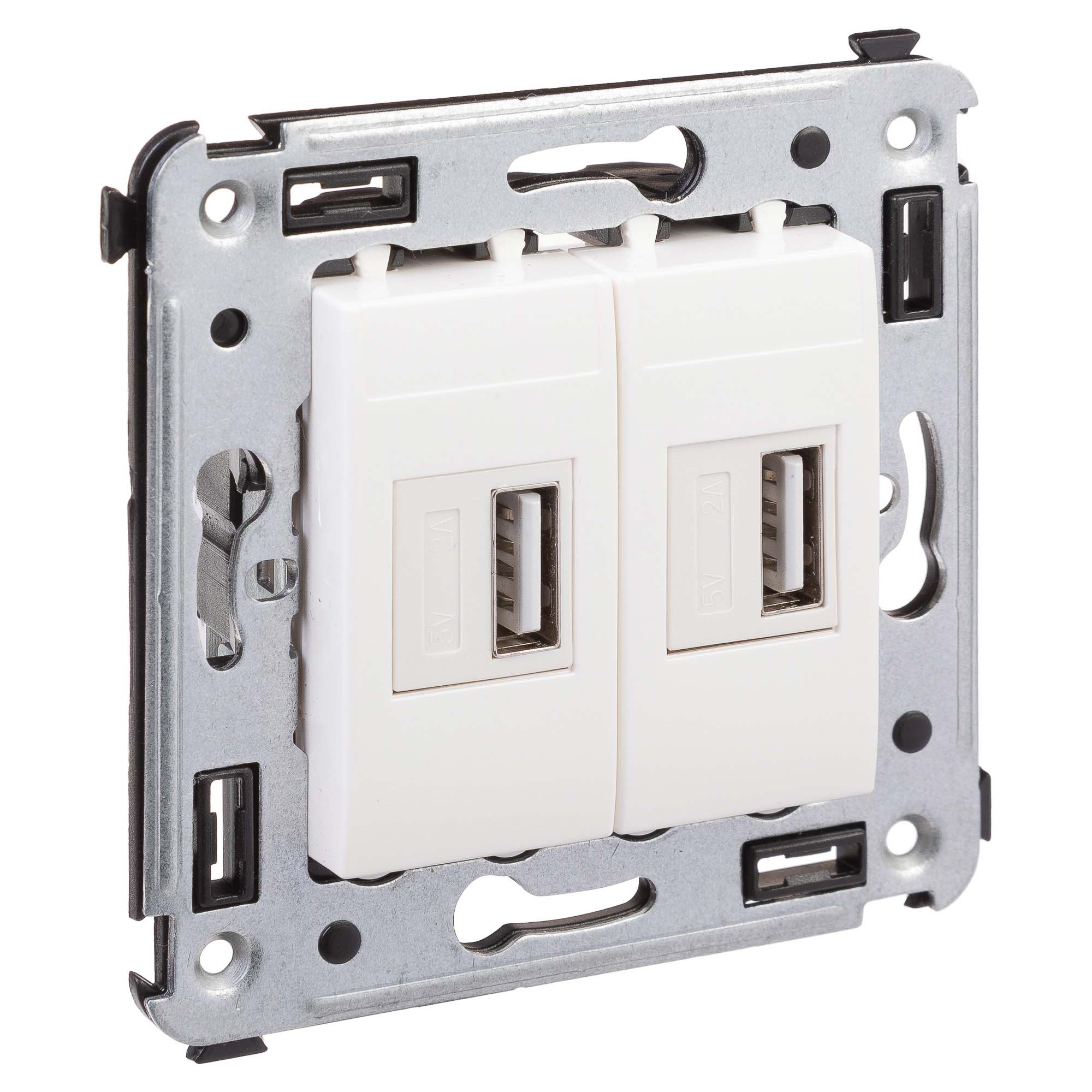 USB зарядное устройство в стену, "Avanti", "Белое облако", 2.1А