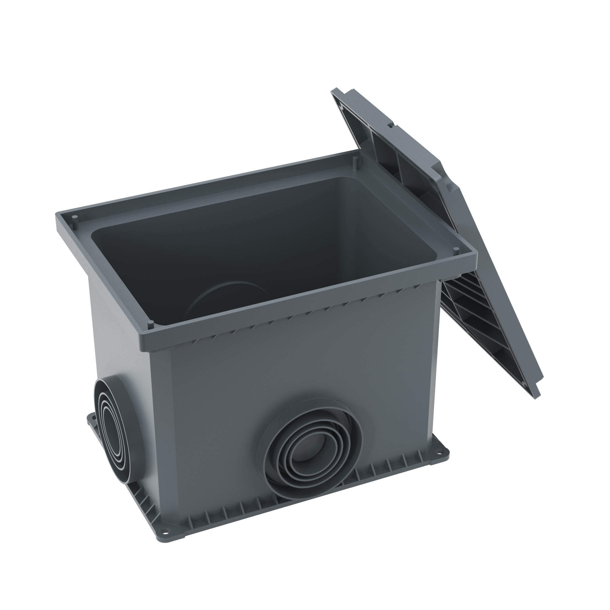 Смотровой переходной колодец с крышкой для двустенных труб, 335х240х255мм