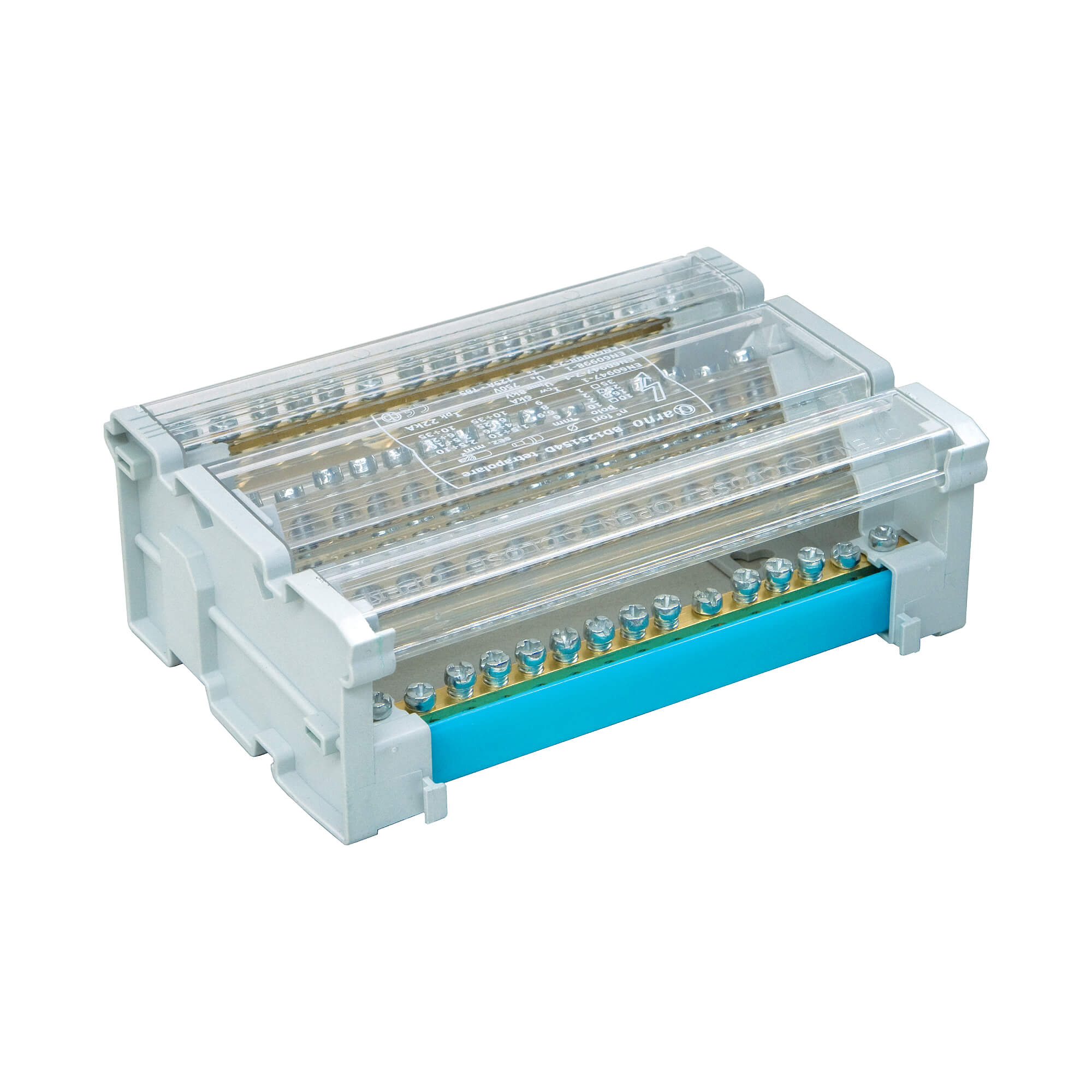 Блок распределения многополюсный 4 полюса, 125А 3/50кв.мм, 15/25кв.мм