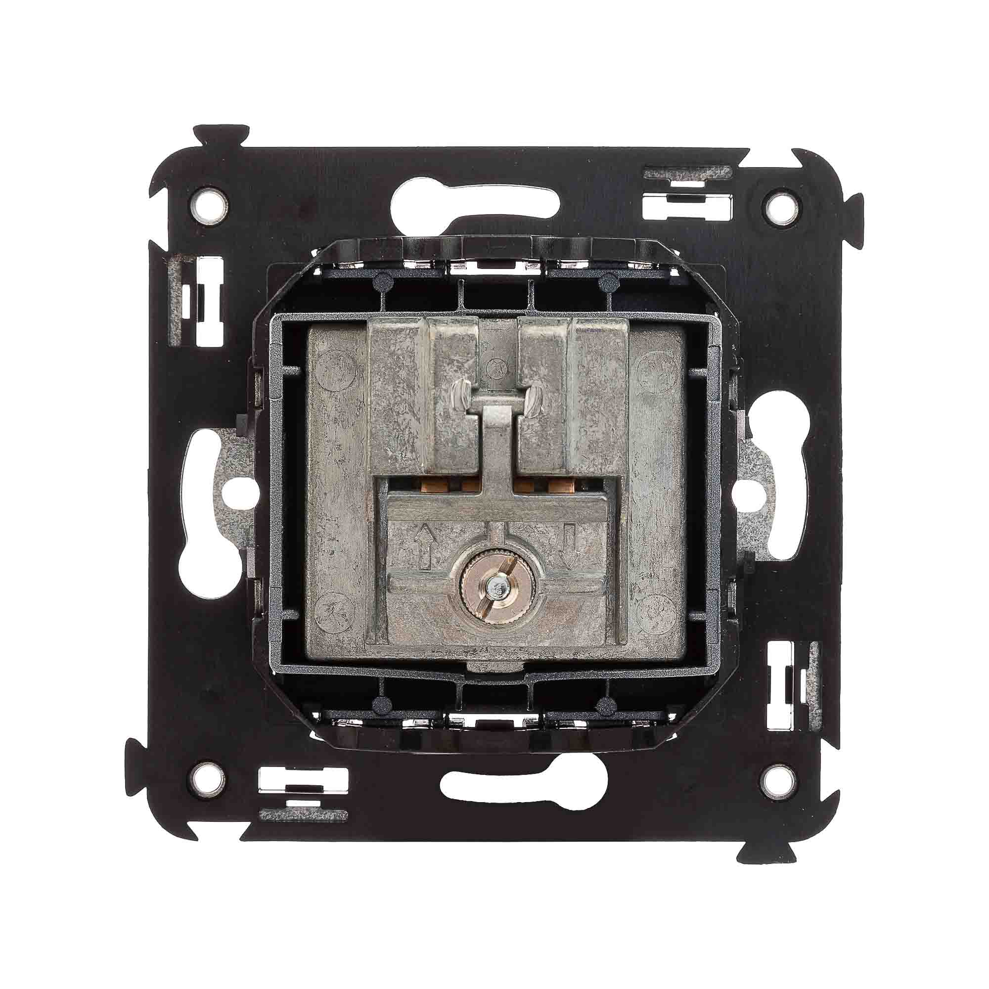 Розетка TV-FM-SAT в стену, "Avanti", "Закаленная сталь"