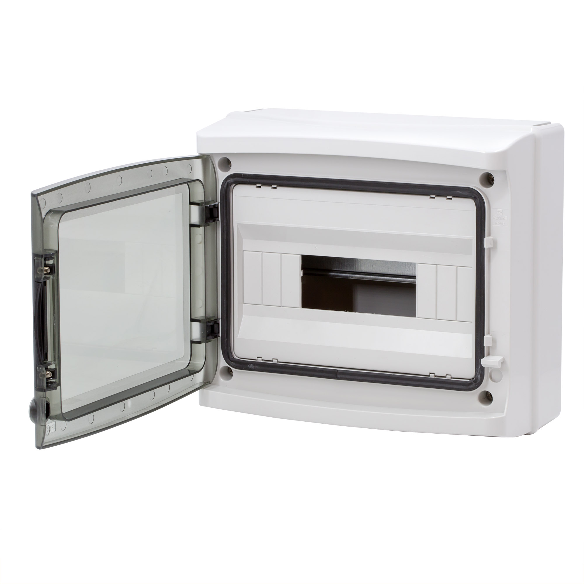 Щиток настенный с дверцей 12 мод.,IP65, серый, с клеммным блоком 63А