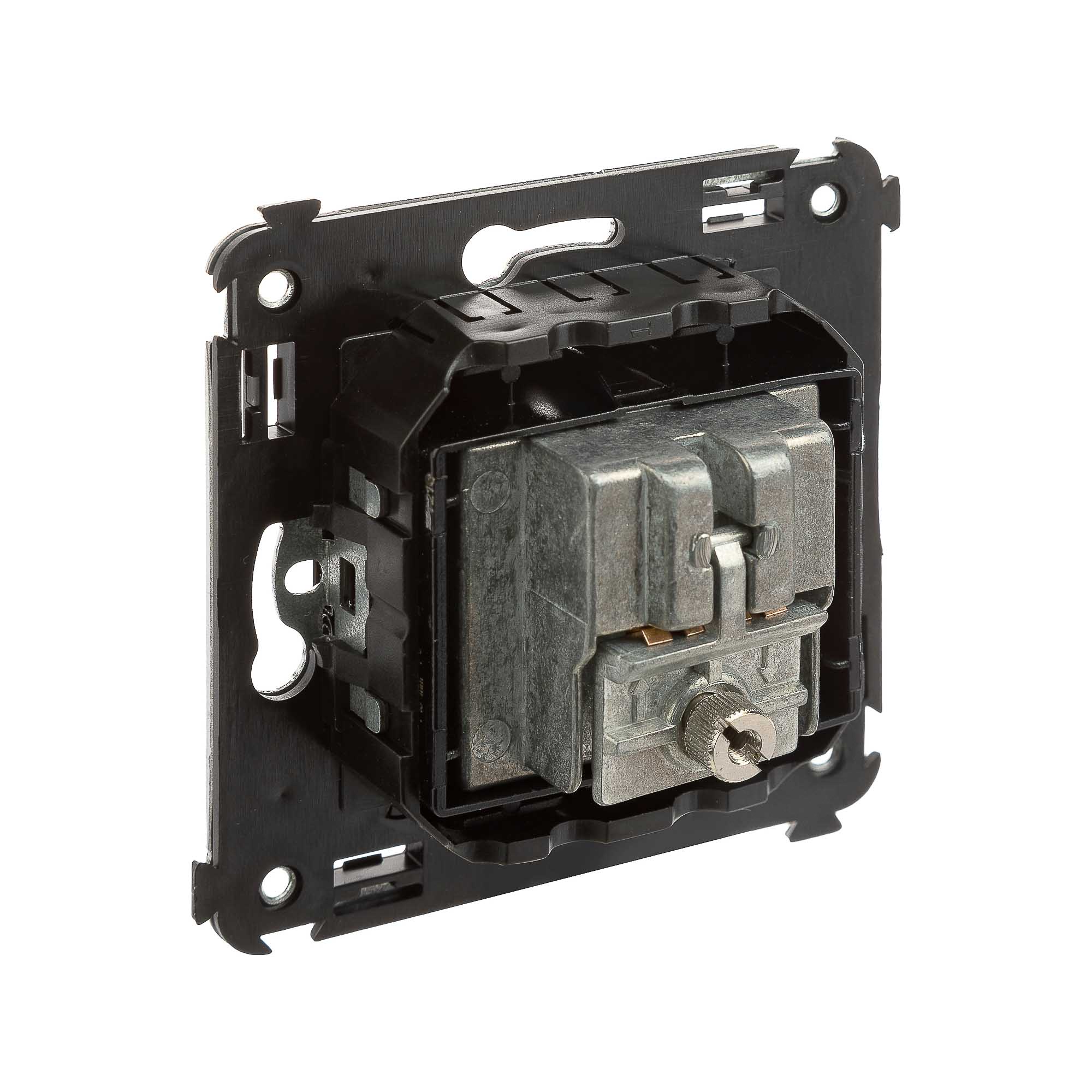 Розетка TV-FM-SAT в стену, "Avanti", "Черный квадрат"