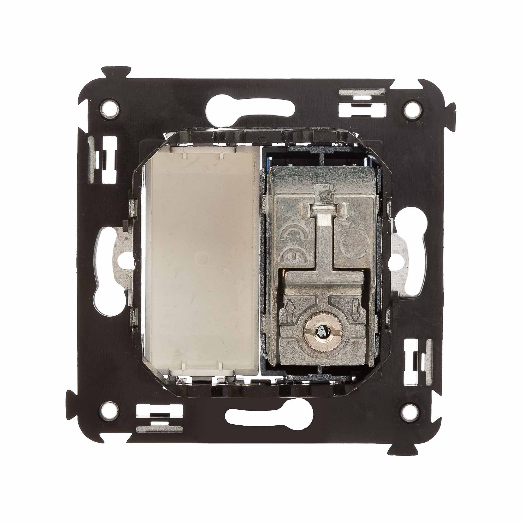 Розетка TV проходная в стену, "Avanti", "Закаленная сталь"