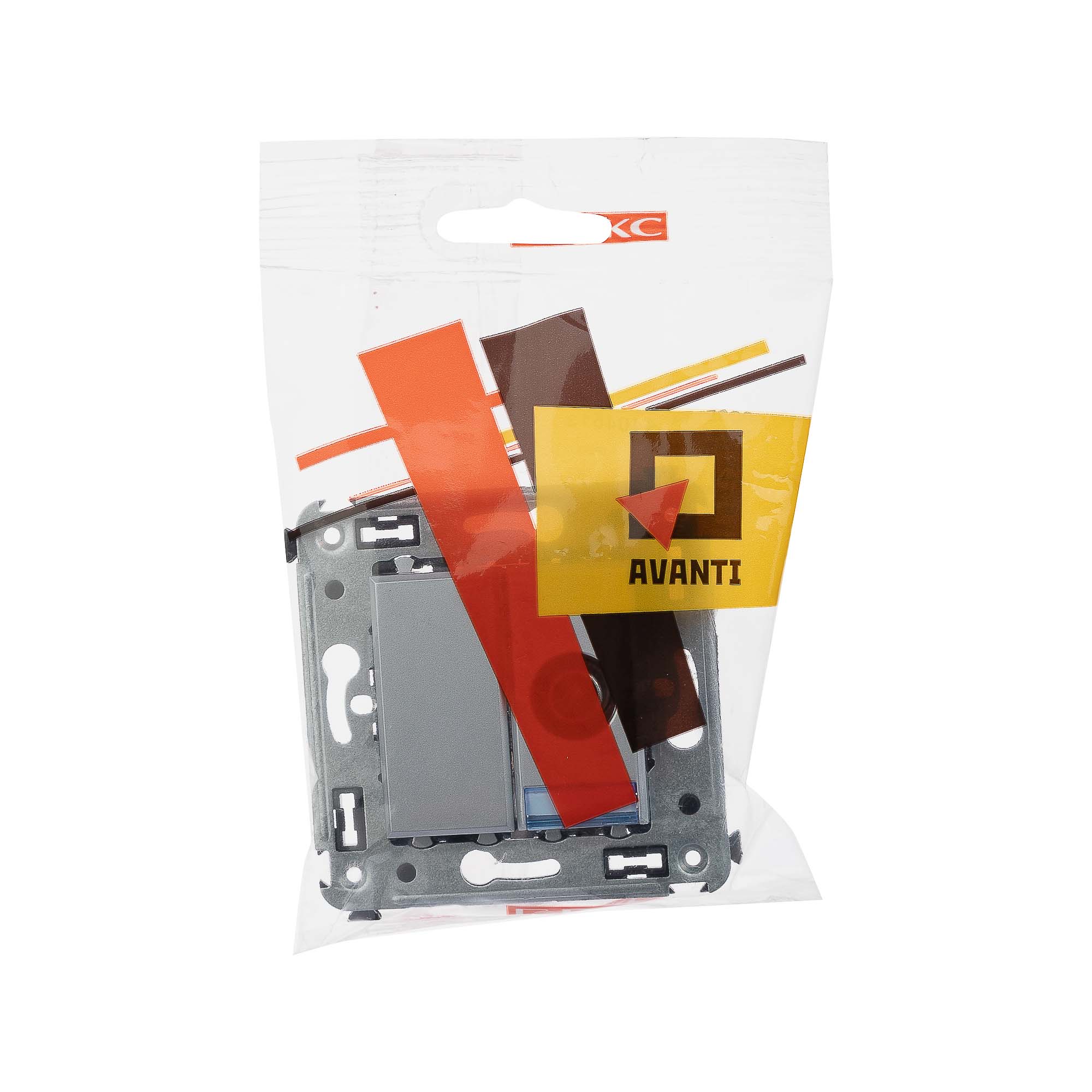 Розетка TV проходная в стену, "Avanti", "Закаленная сталь"