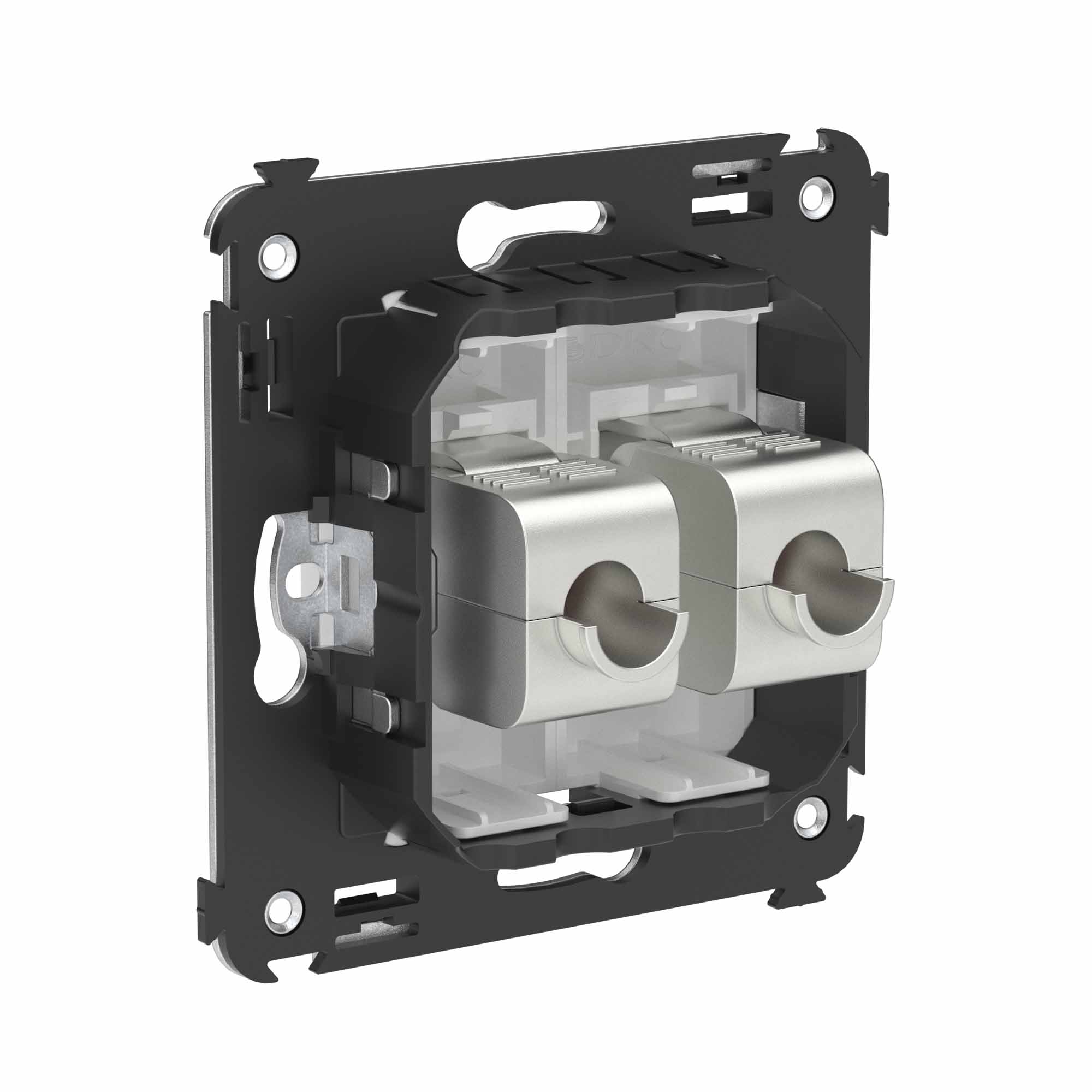 Компьютерная розетка RJ-45 без шторки в стену, кат.6 двойная экранированная, "Avanti", "Белое облако"