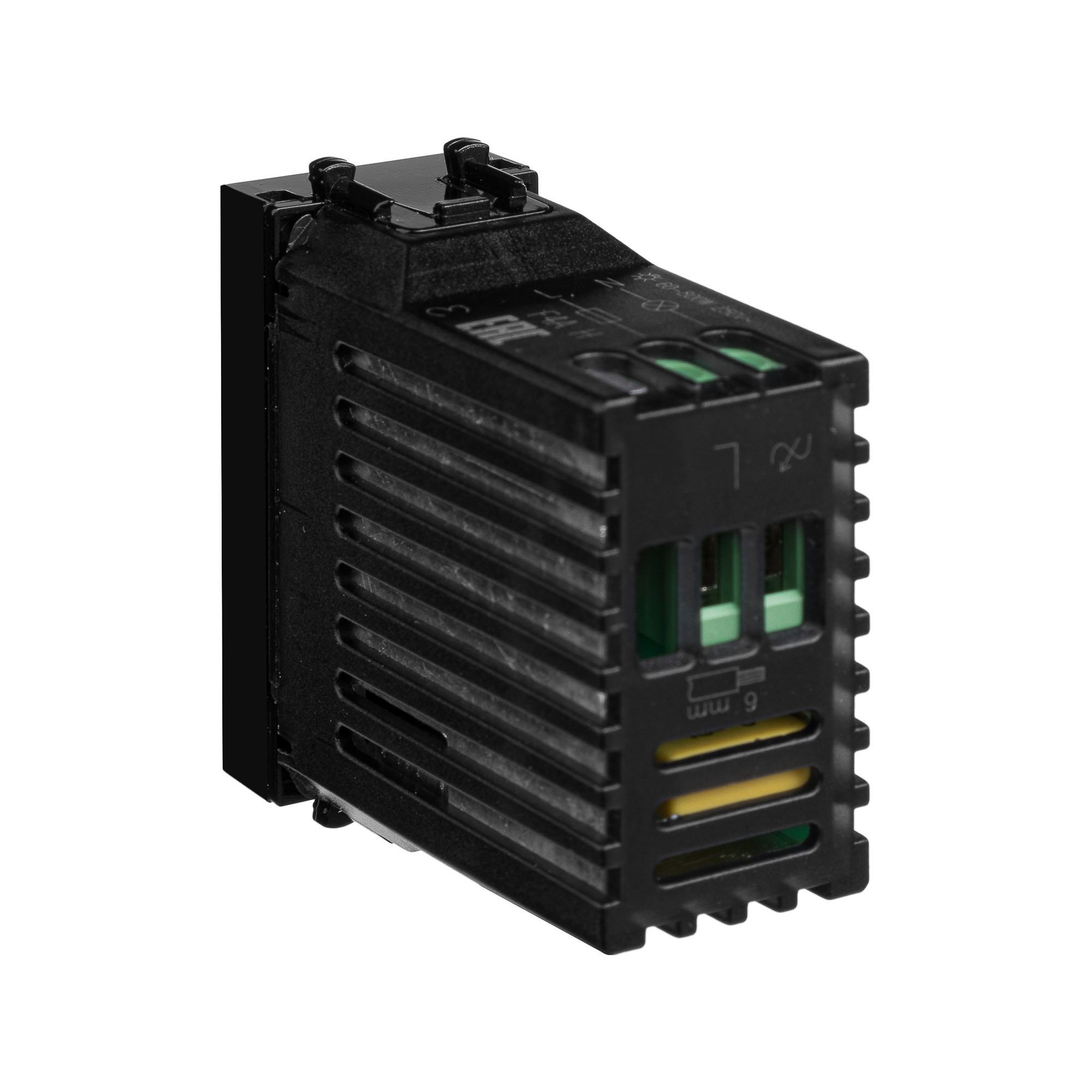 Диммер поворотный модульный, "Avanti", "Черный квадрат", 1 модуль