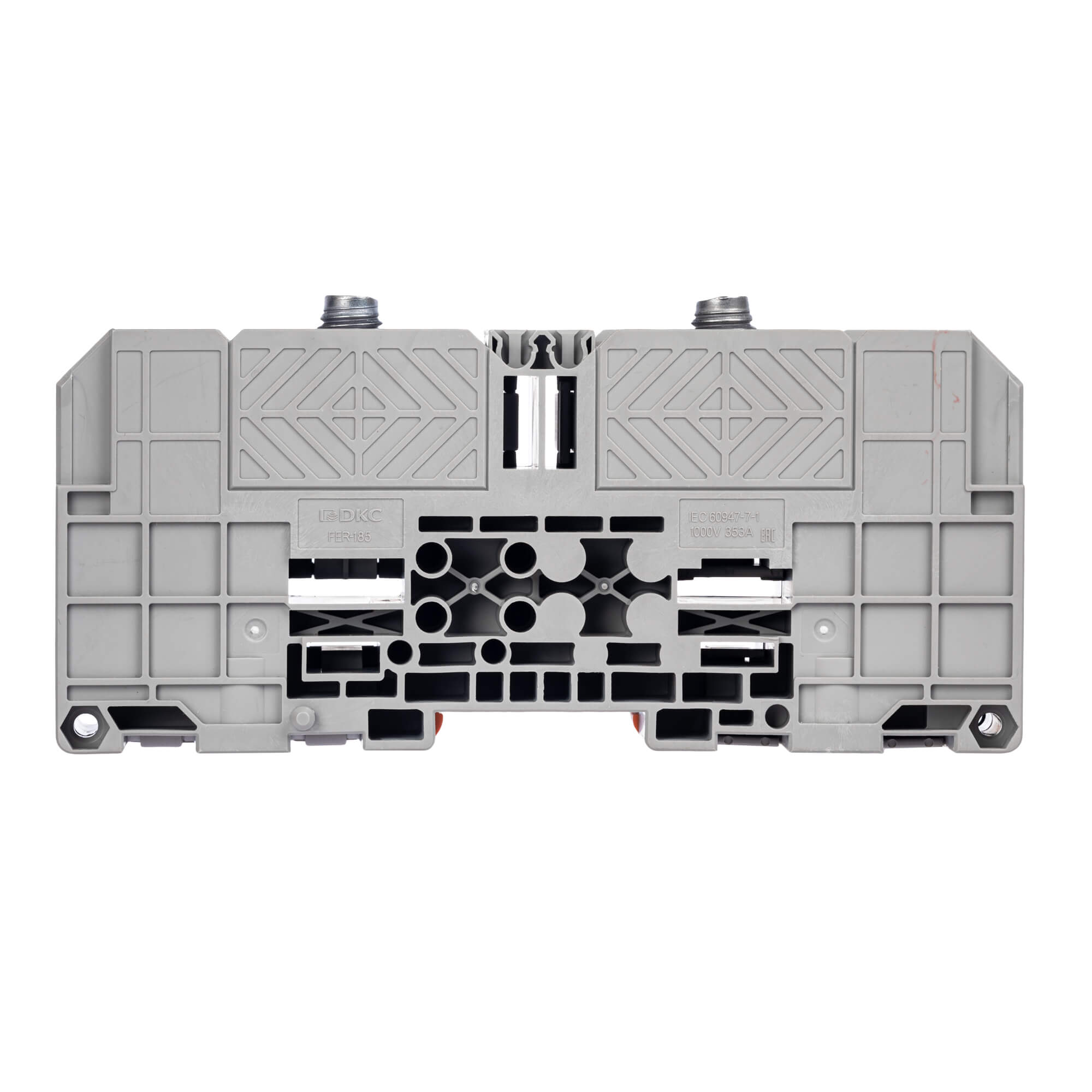 Клемма проходная, болтовой зажим, 2 точки подключения,  185 кв.мм, серая