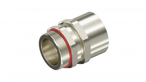 Взрывозащищенный кабельный ввод ANF под небронированный кабель M25х1,5/M25х1,5 D10,5-18мм. Никелированная латунь. IP66/68