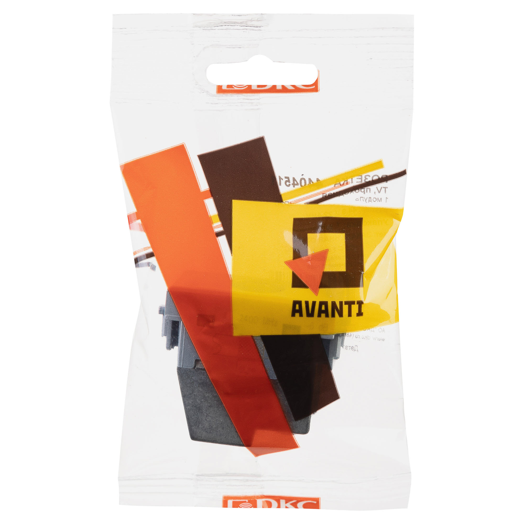 Розетка ТВ проходная "Закаленная сталь" "Avanti", 1 мод