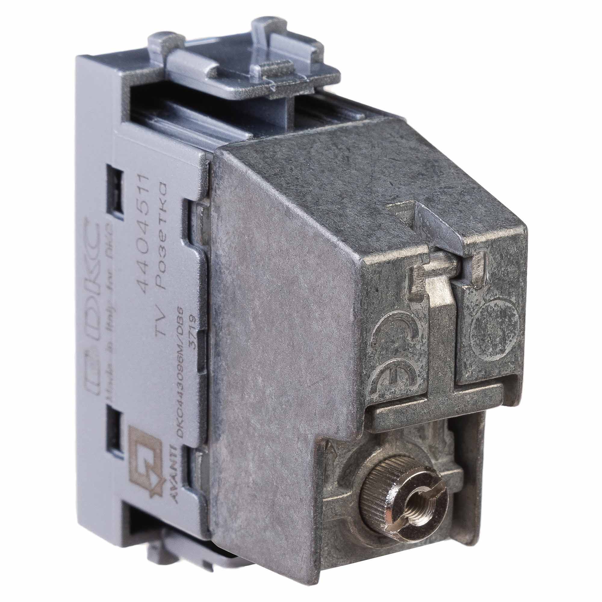 Розетка ТВ проходная "Закаленная сталь" "Avanti", 1 мод