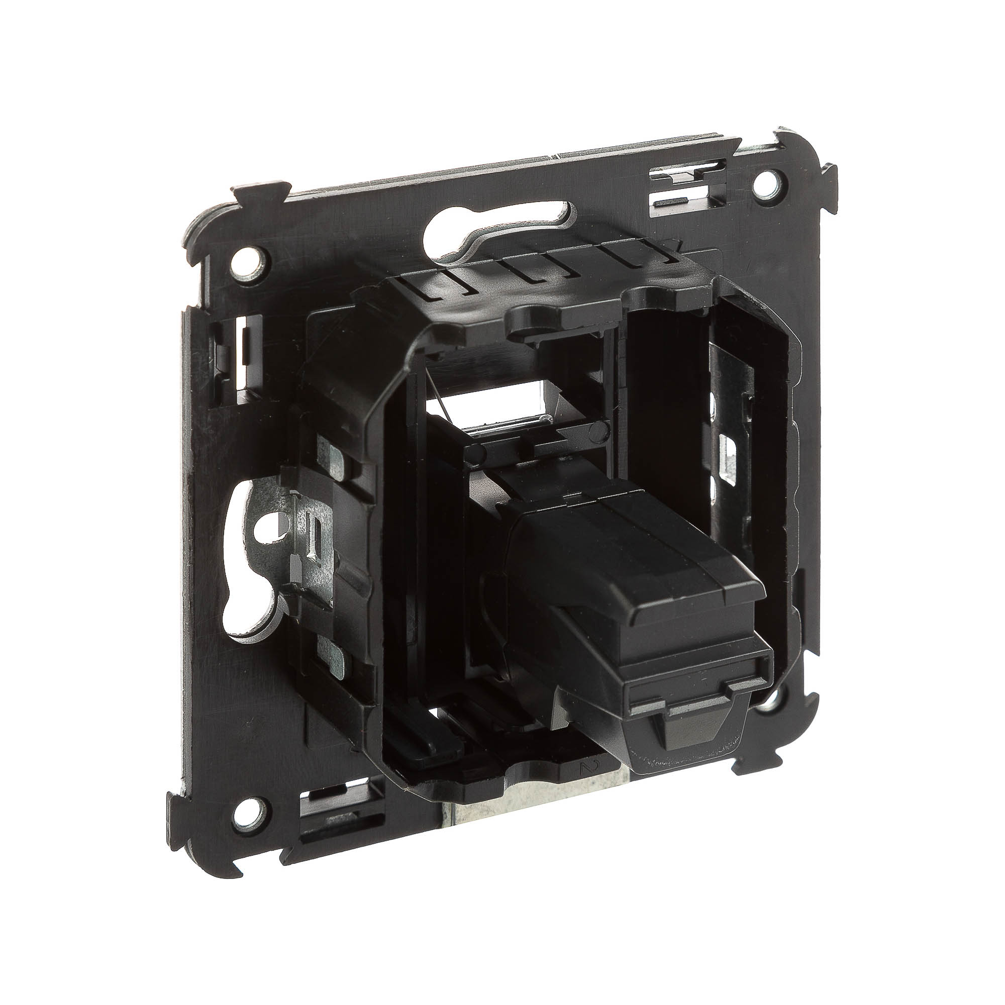 HDMI розетка одинарная в стену, тип А-А, "Avanti", "Черный матовый"