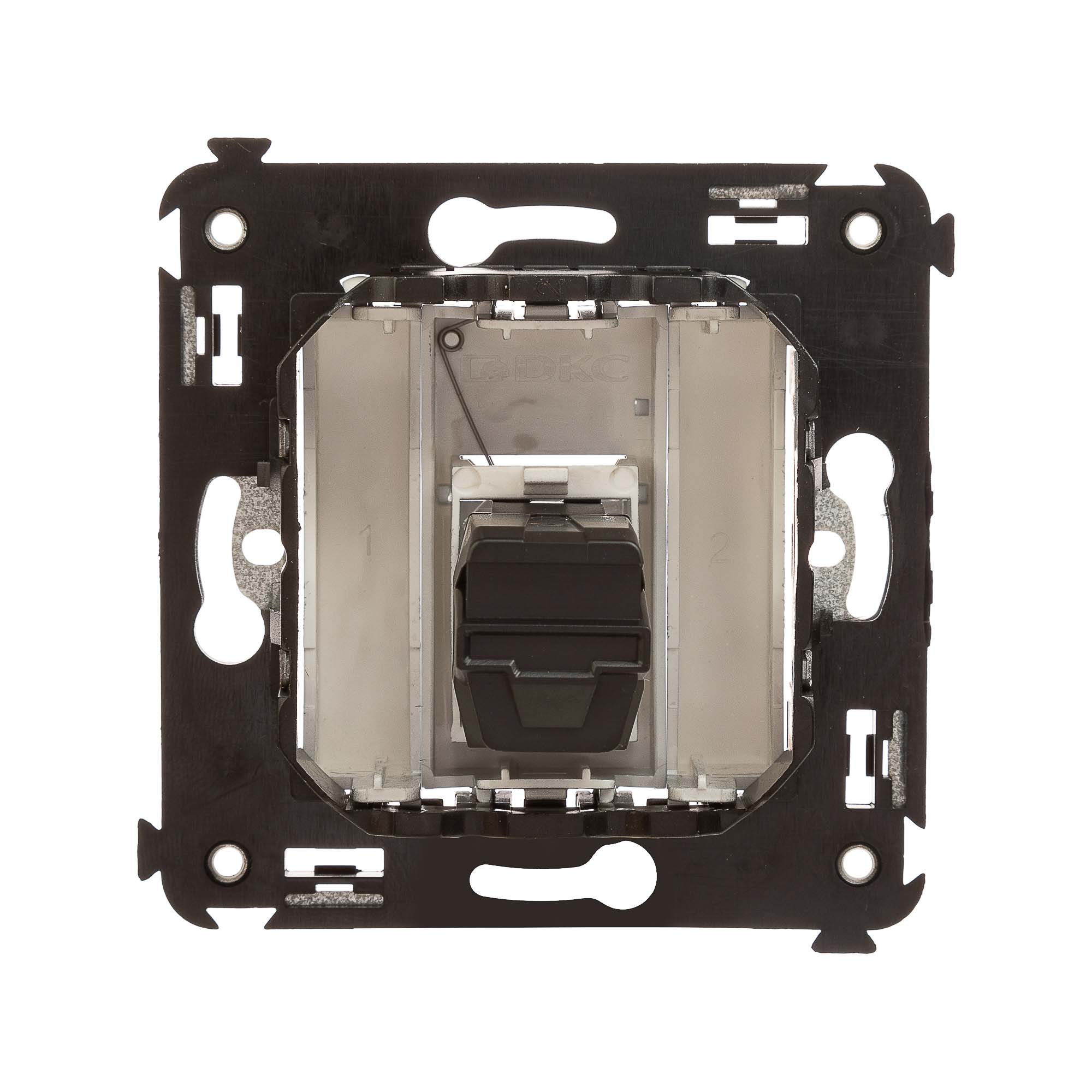 HDMI розетка одинарная в стену, тип А-А, "Avanti", "Закаленная сталь"