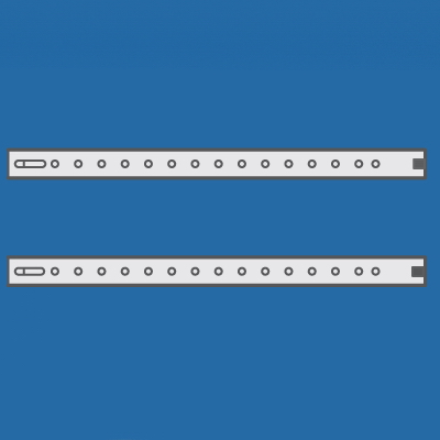 Направляющие, для горизонтальных разделителей, Г=445мм, 1 упаковка - 2шт. RAM block