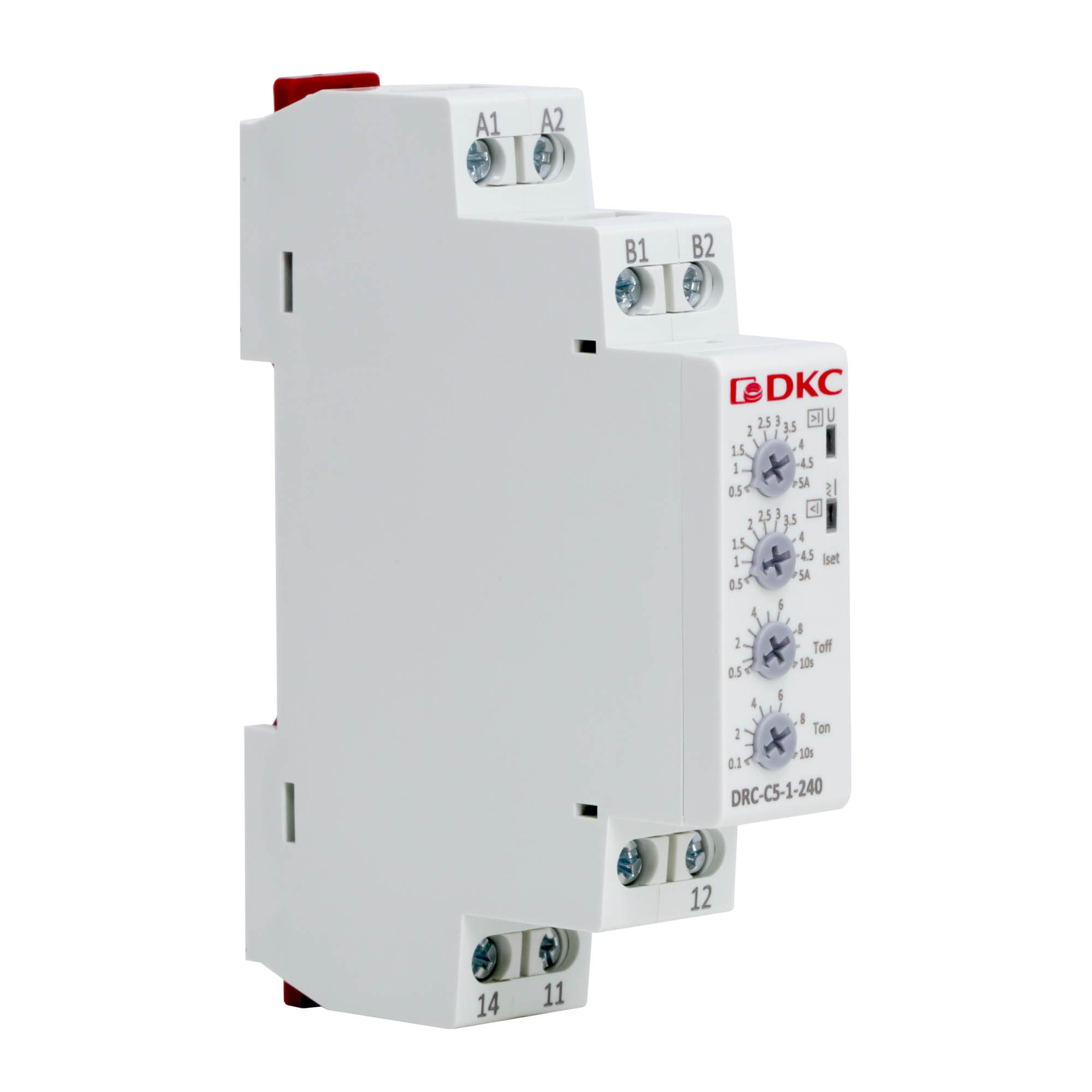 Реле контроля тока, тип DRC, 0.5-5А, конфигурация контакта 1CO, 24-240 AC/DC